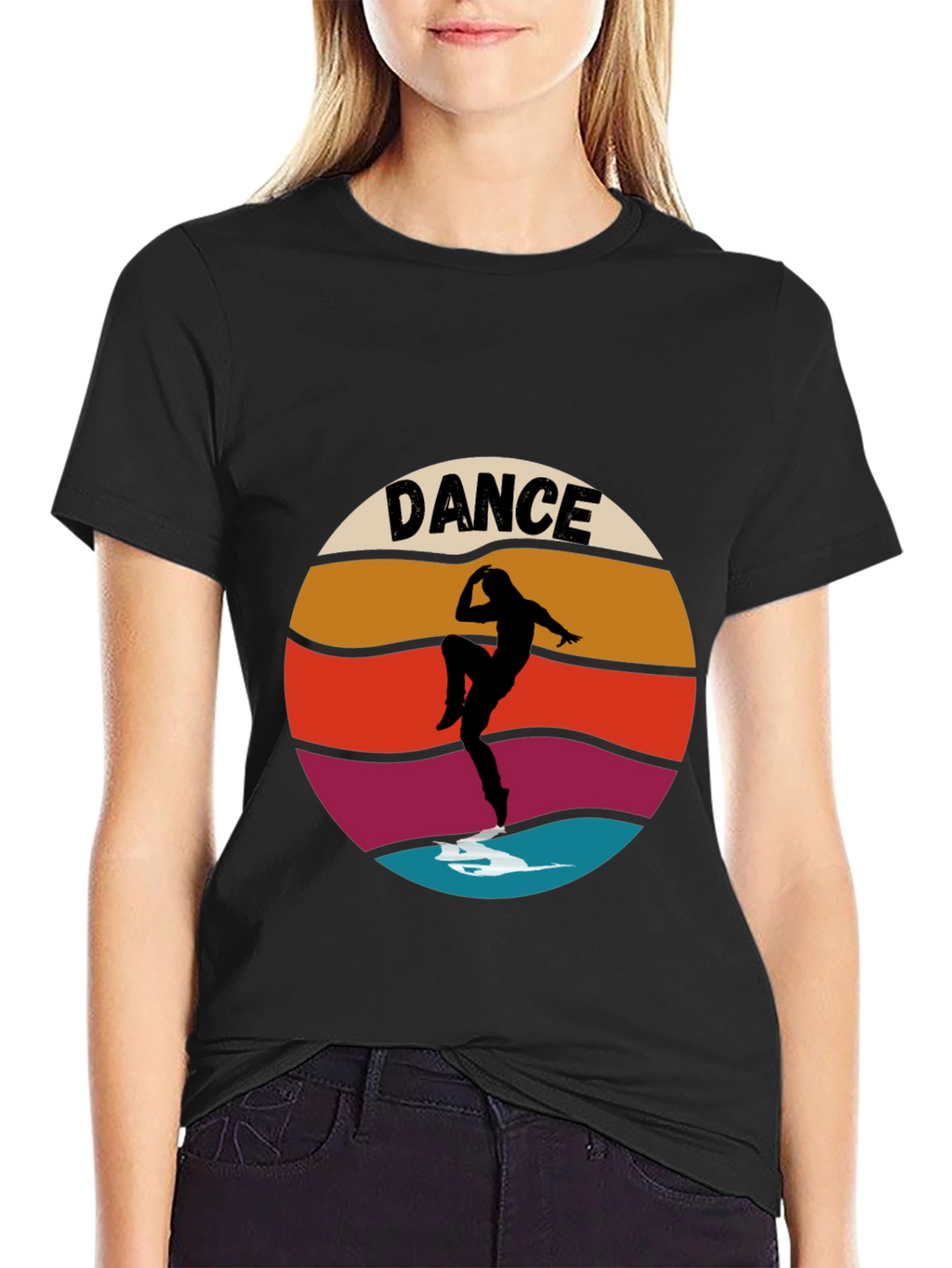 Retro Dance Silhouette Graphic T-Shirt