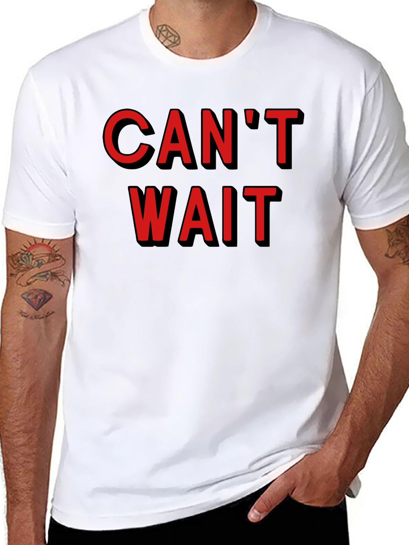 Cant Wait Graphic Tee - Stylish Black Cotton T-Shirt