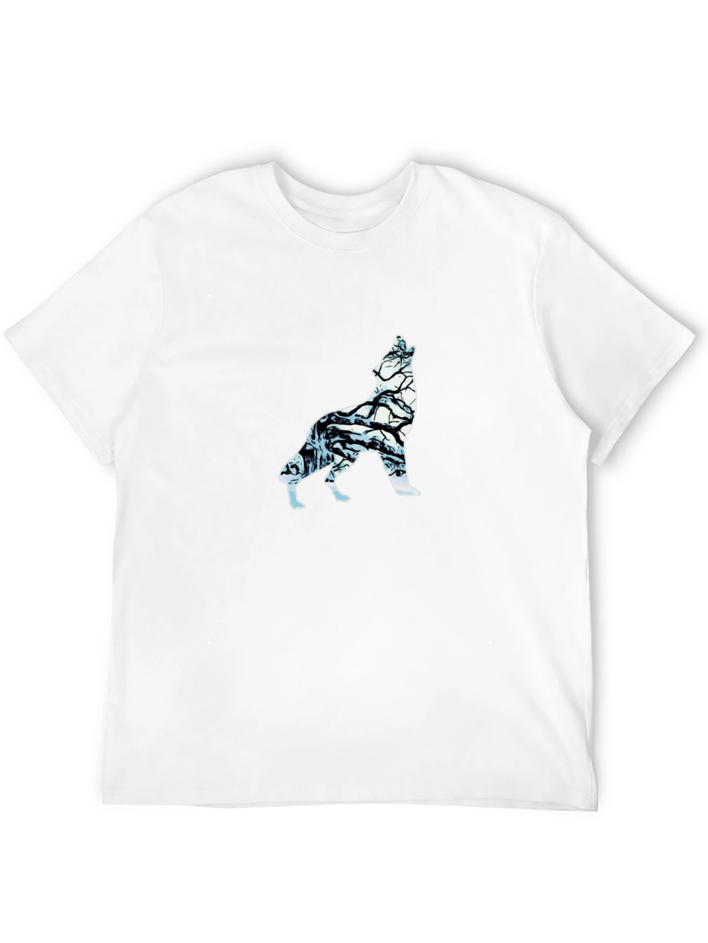 Wolf Silhouette Graphic Tee - Black Cotton Blend