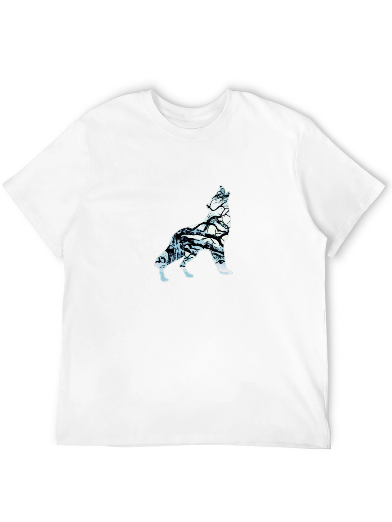 Wolf Silhouette Graphic Tee - Black Cotton Blend