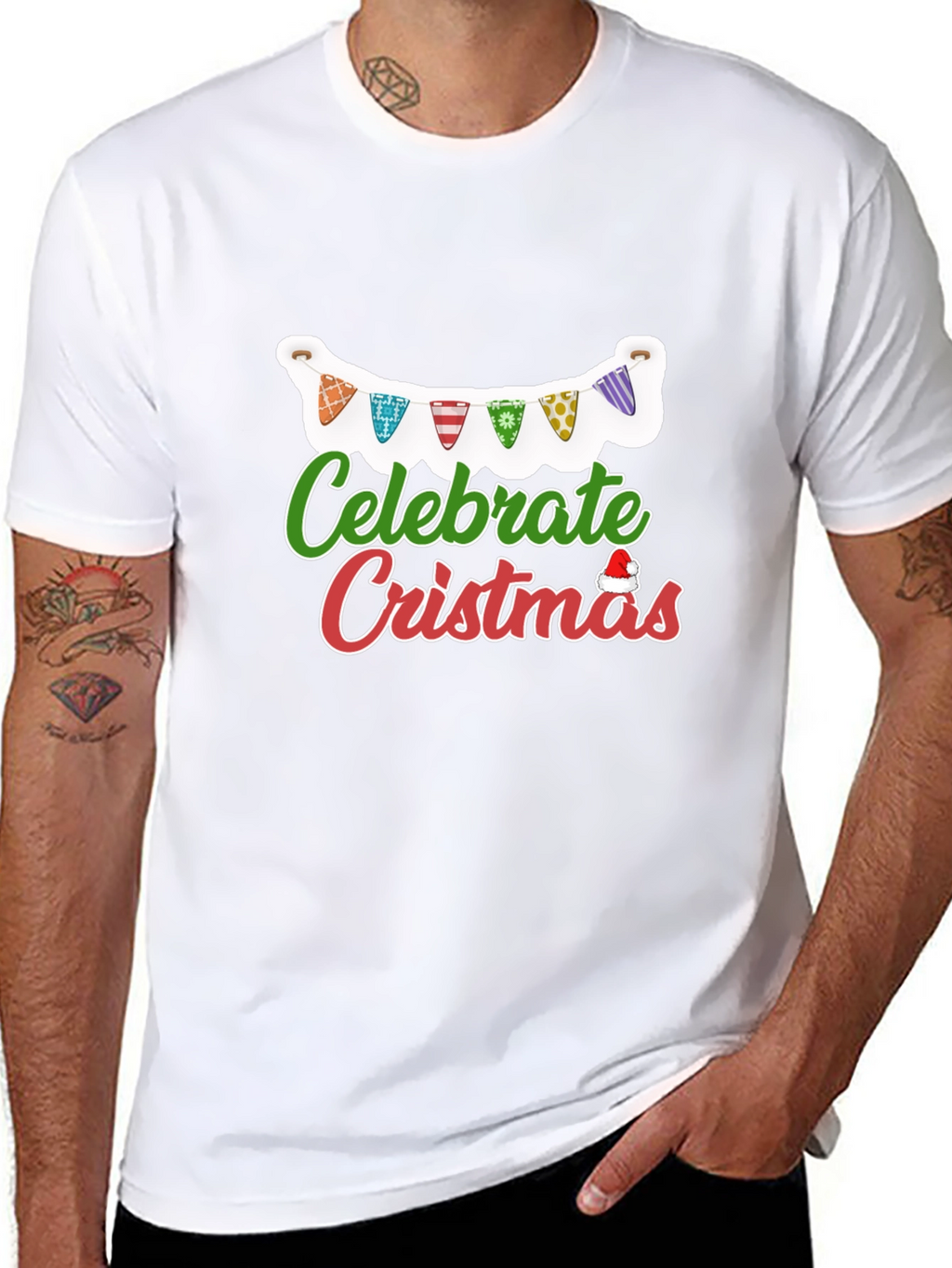 Celebrate Christmas T-Shirt Black Holiday Festive