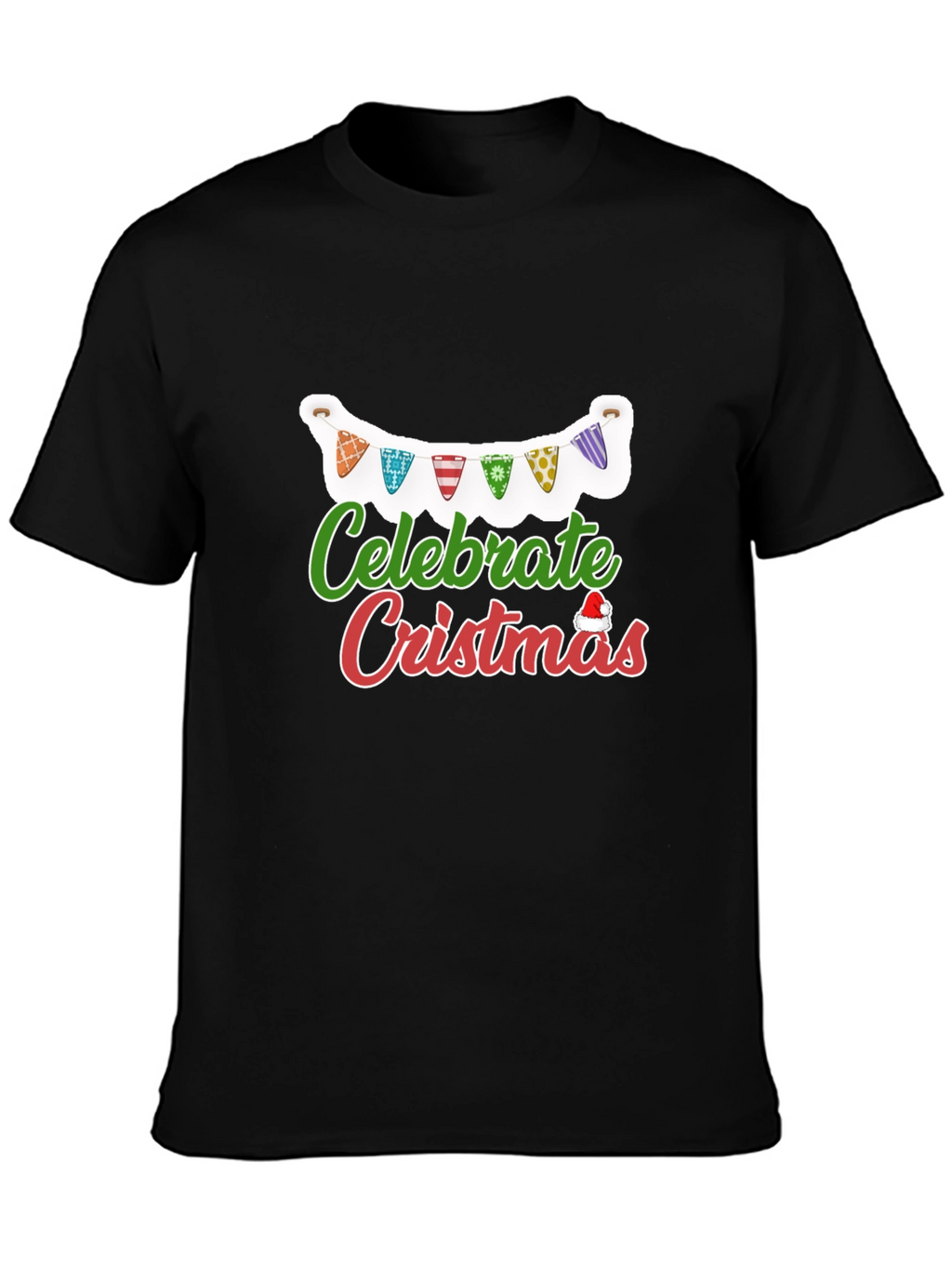 Celebrate Christmas T-Shirt Black Holiday Festive