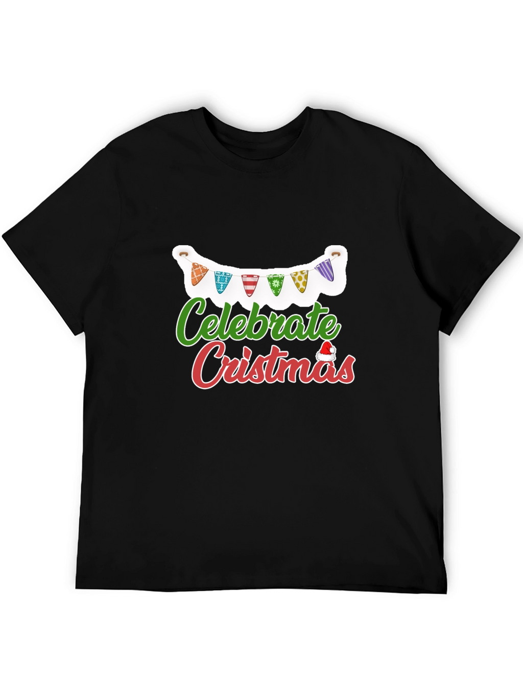 Celebrate Christmas T-Shirt Black Holiday Festive