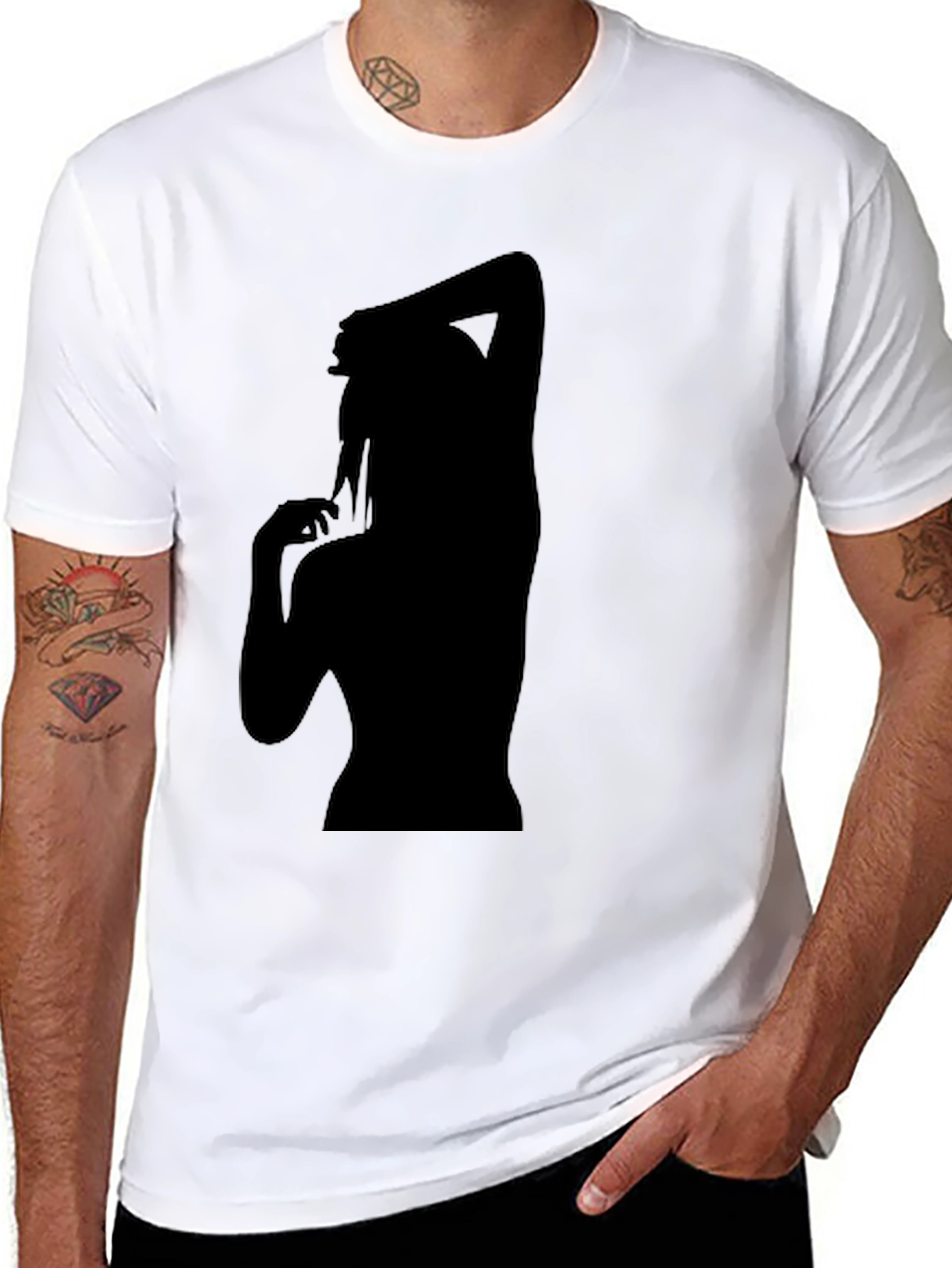 Silhouette Graphic T-Shirt - Trendy Black Tee