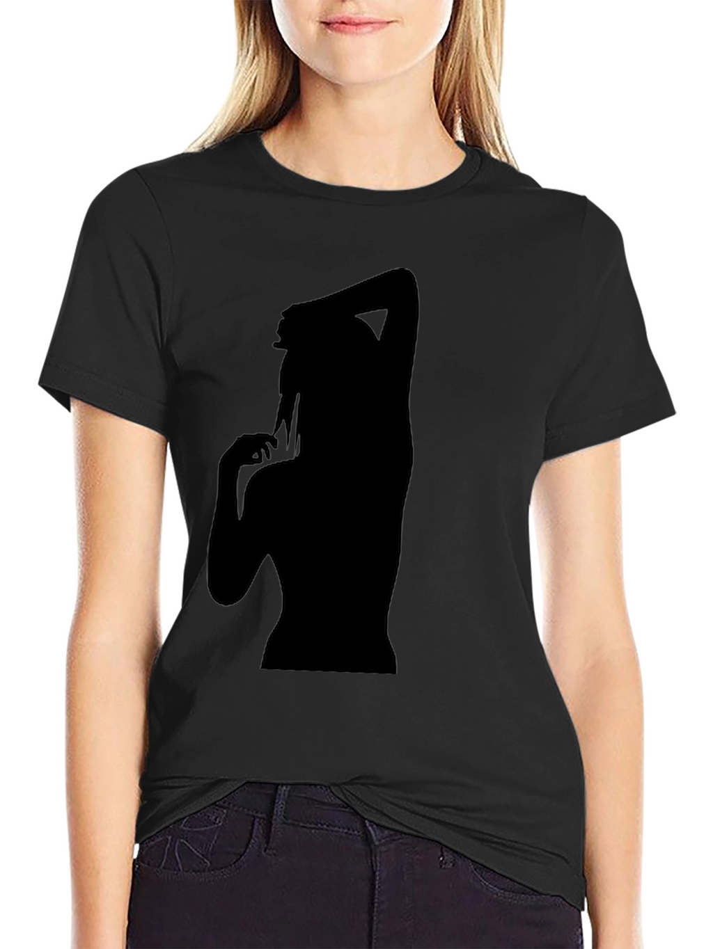 Silhouette Graphic T-Shirt - Trendy Black Tee