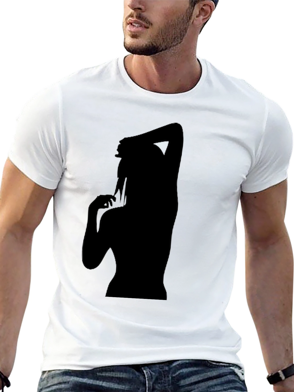 Silhouette Graphic T-Shirt - Trendy Black Tee