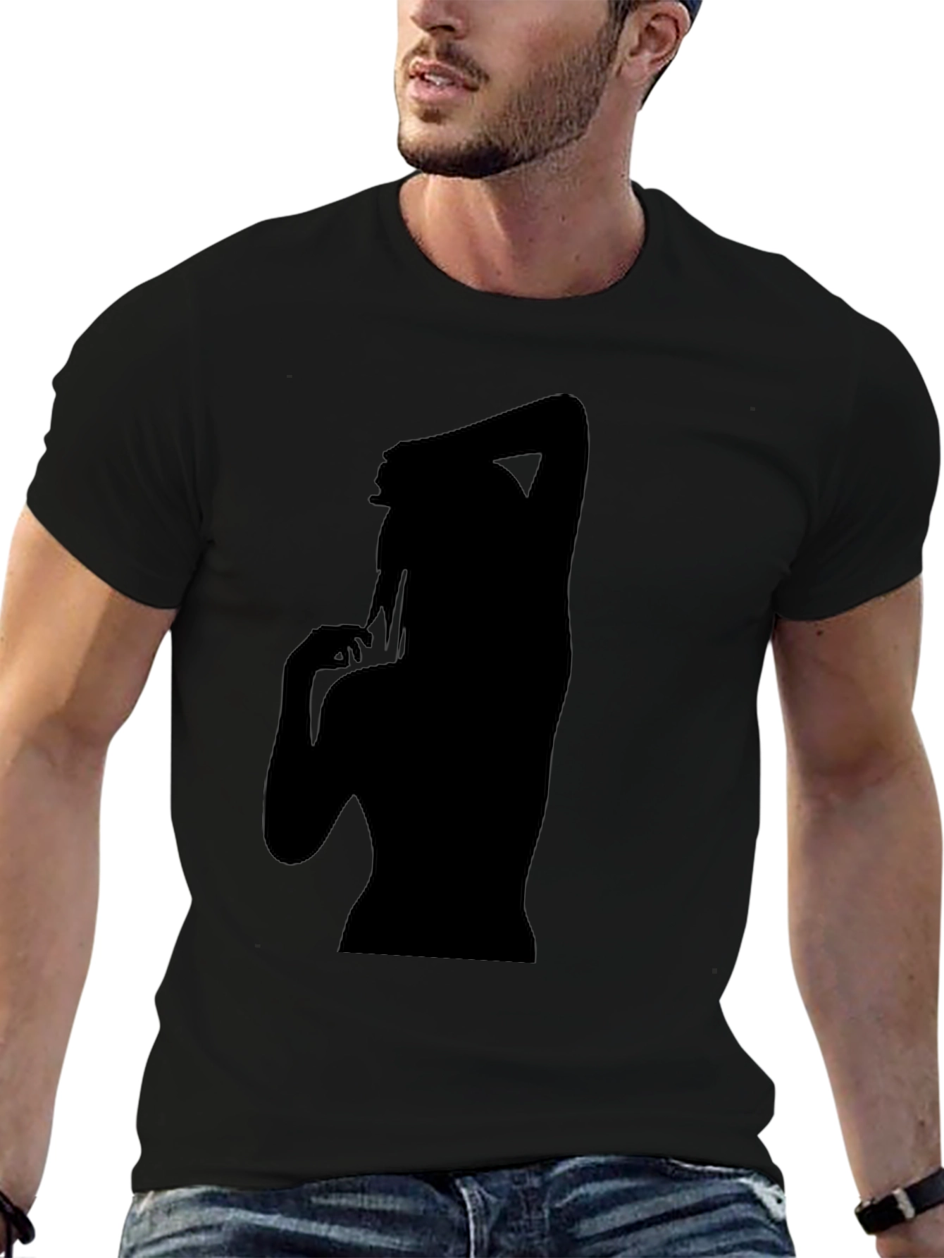 Silhouette Graphic T-Shirt - Trendy Black Tee