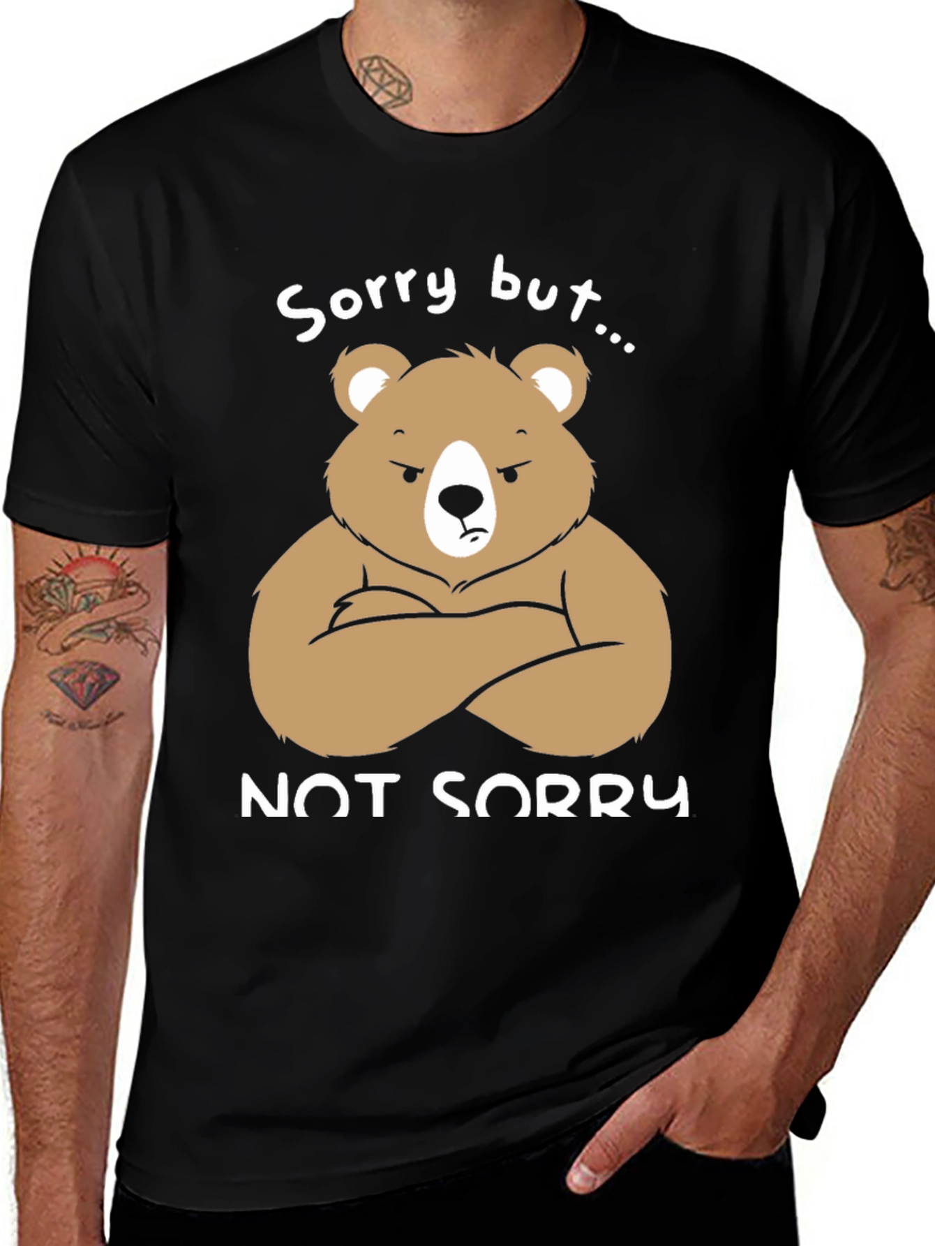 Grumpy Bear Not Sorry Graphic T-Shirt