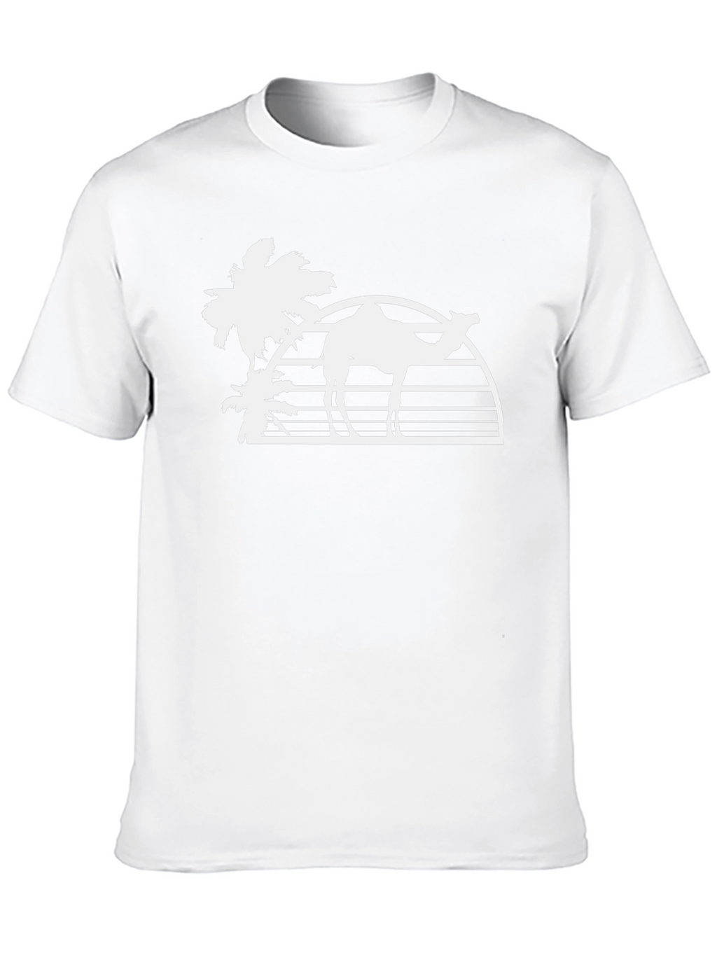 Desert Camel Silhouette Graphic Tee - Black