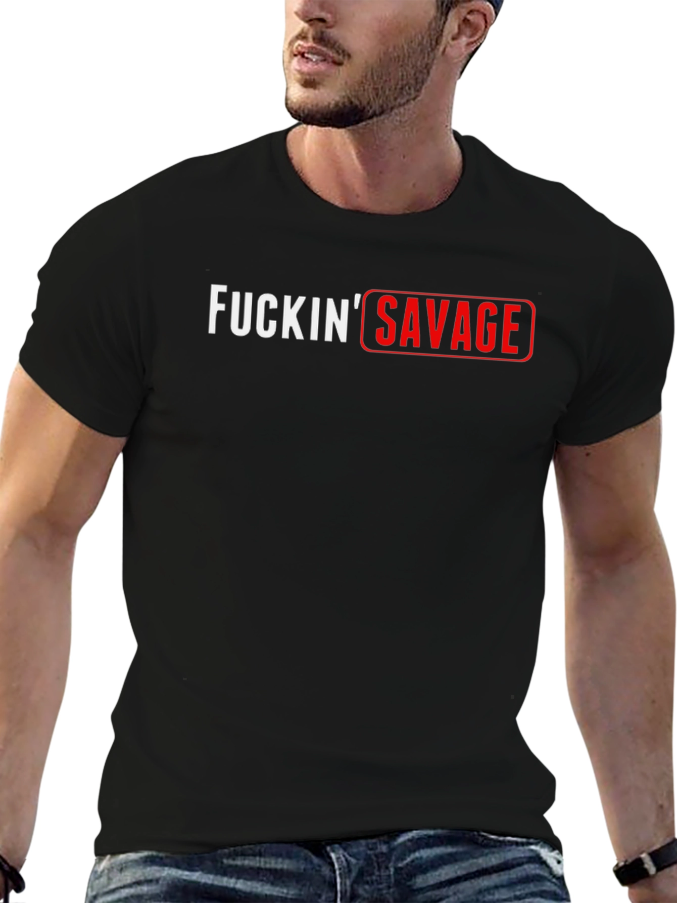 F*ckin Savage Black Graphic Tee - Edgy & Bold