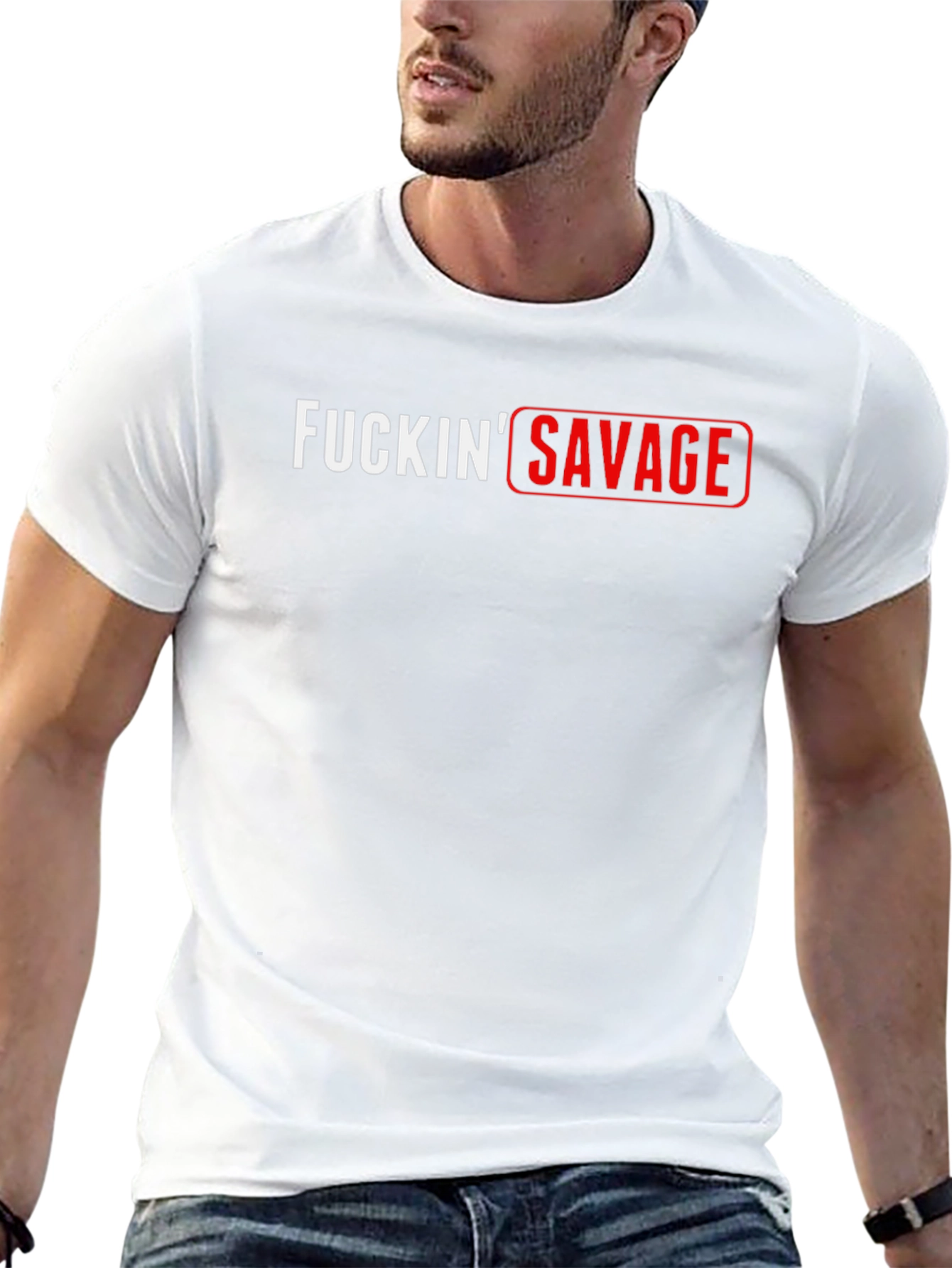 F*ckin Savage Black Graphic Tee - Edgy & Bold