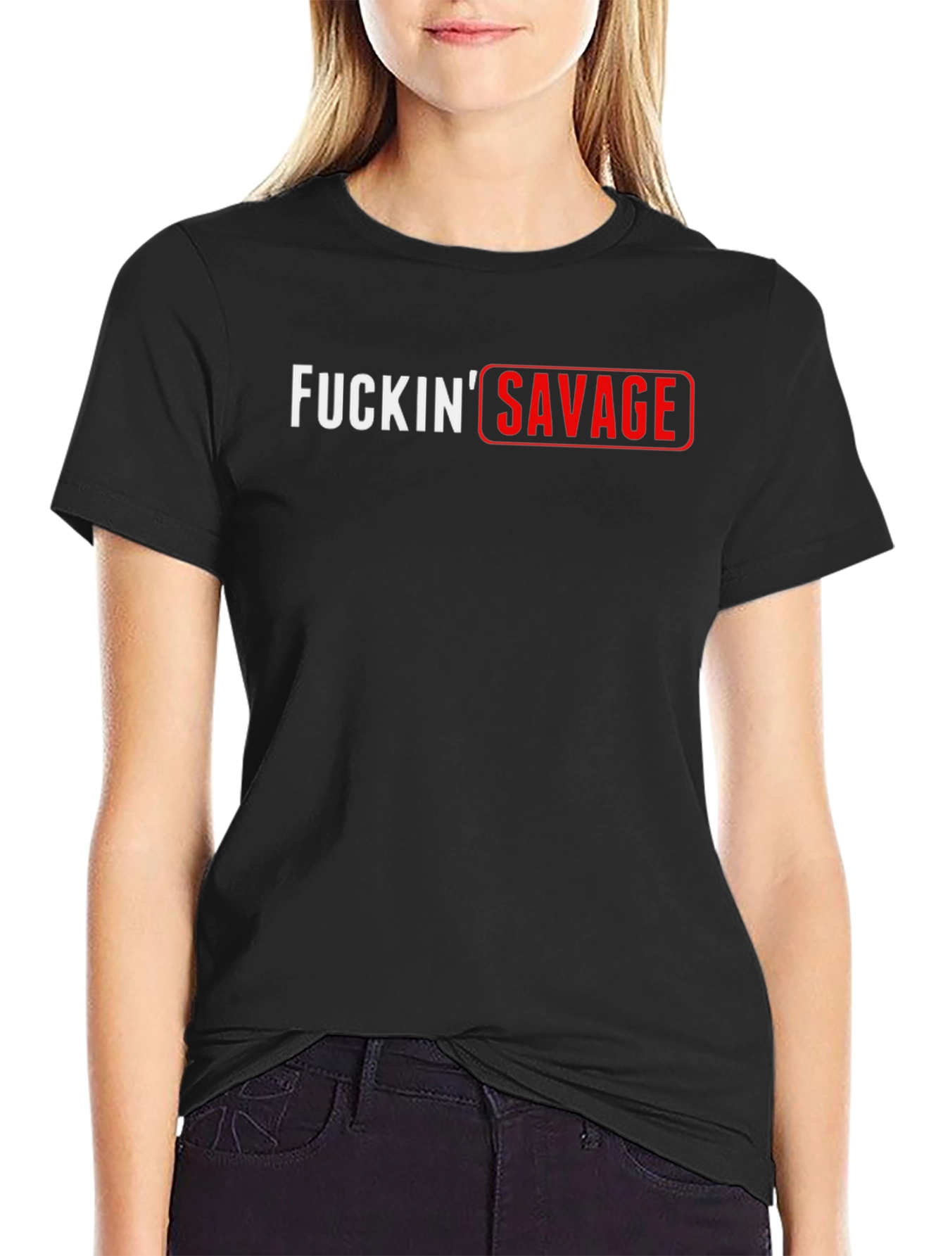 F*ckin Savage Black Graphic Tee - Edgy & Bold