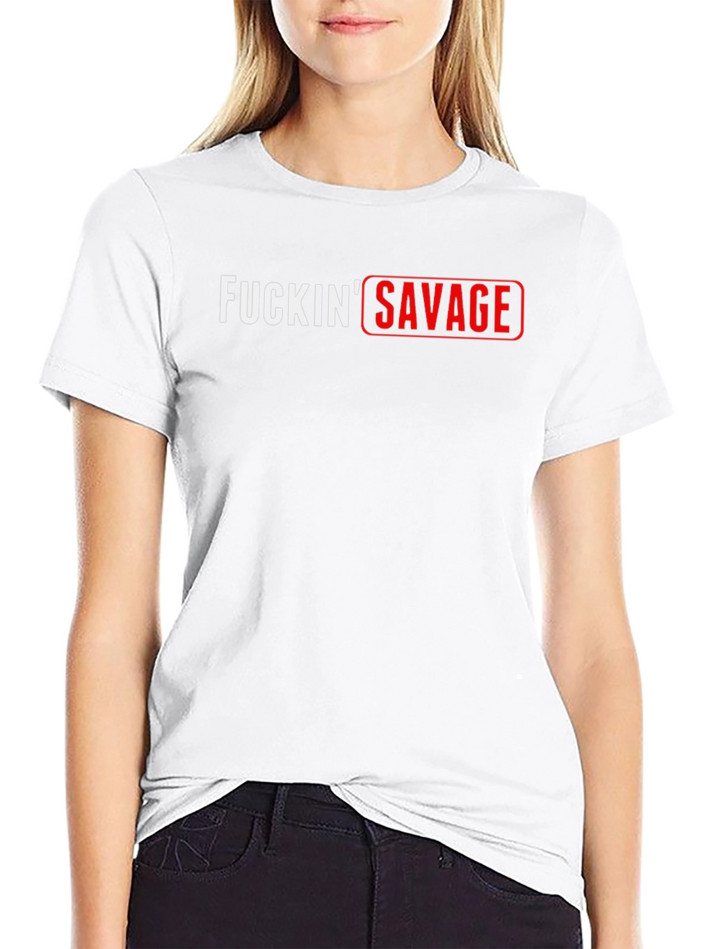 F*ckin Savage Black Graphic Tee - Edgy & Bold