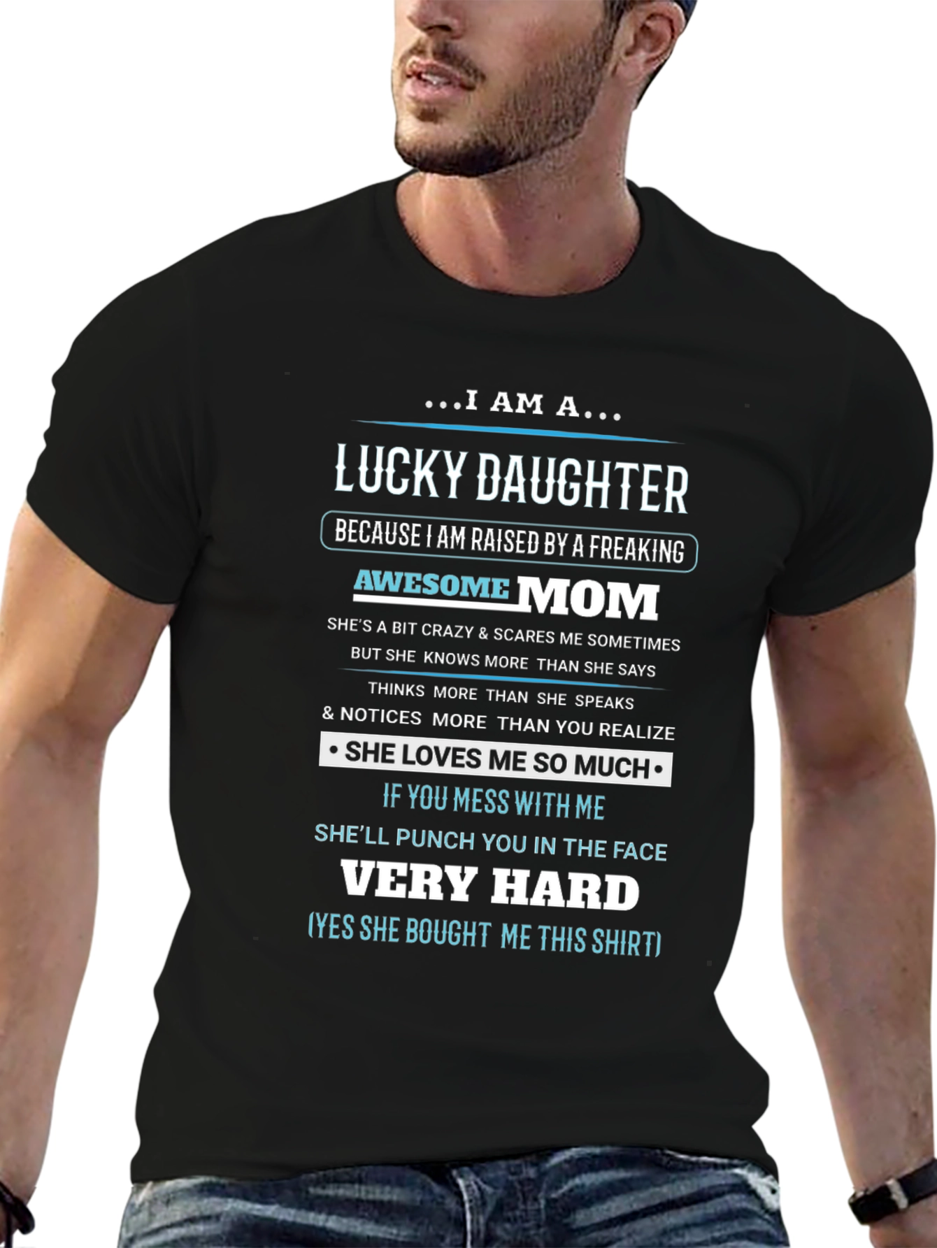 Lucky Daughter Graphic T-Shirt - Awesome Mom