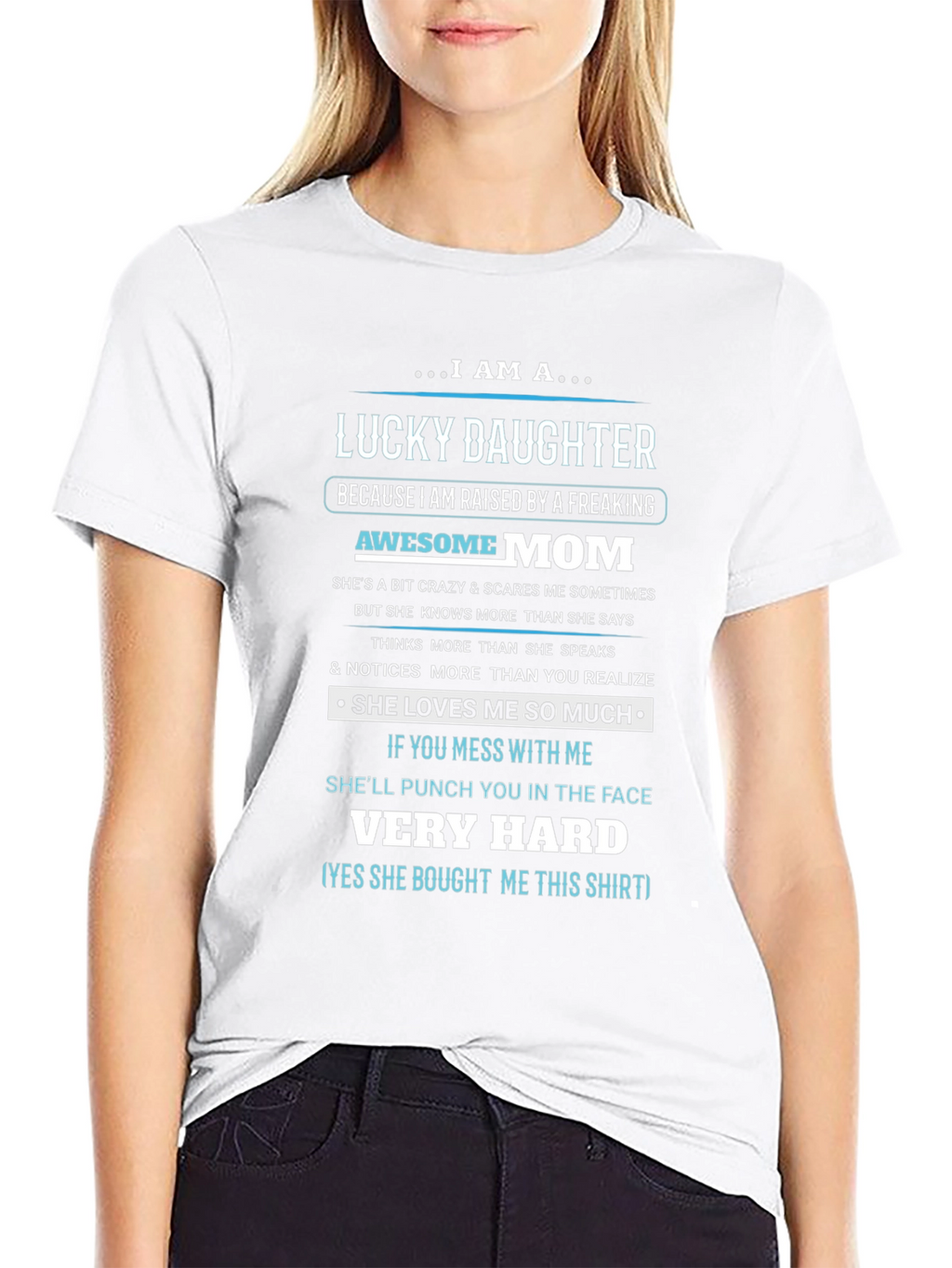 Lucky Daughter Graphic T-Shirt - Awesome Mom
