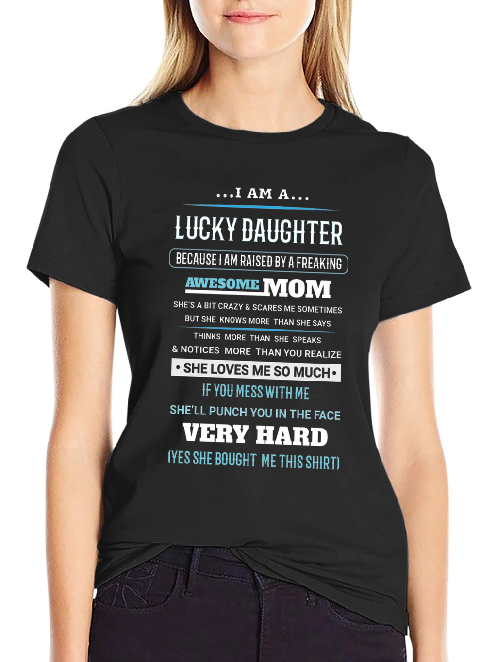 Lucky Daughter Graphic T-Shirt - Awesome Mom