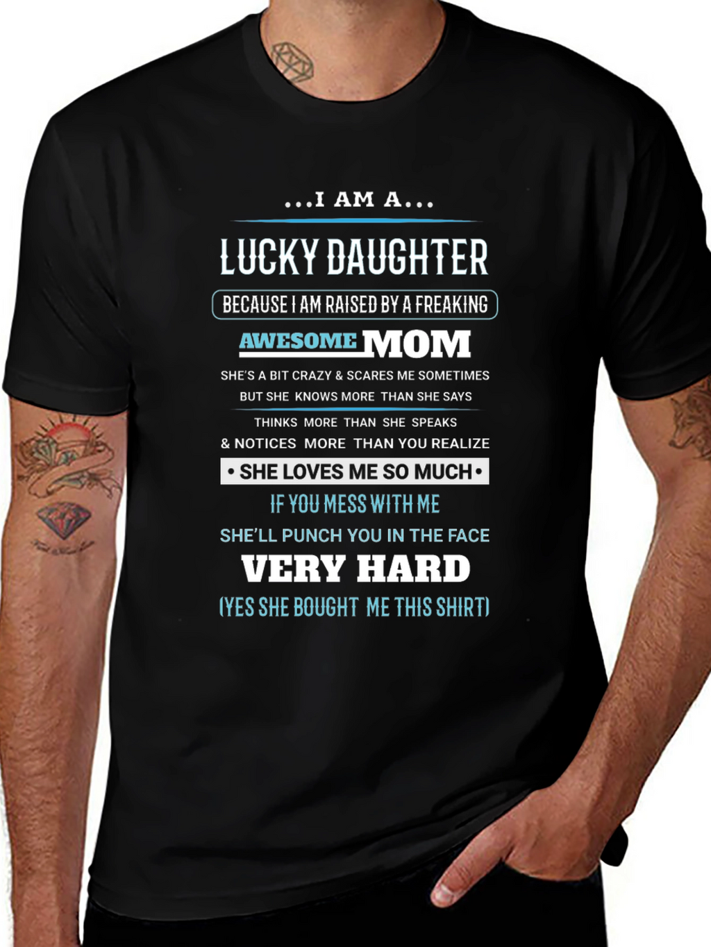 Lucky Daughter Graphic T-Shirt - Awesome Mom