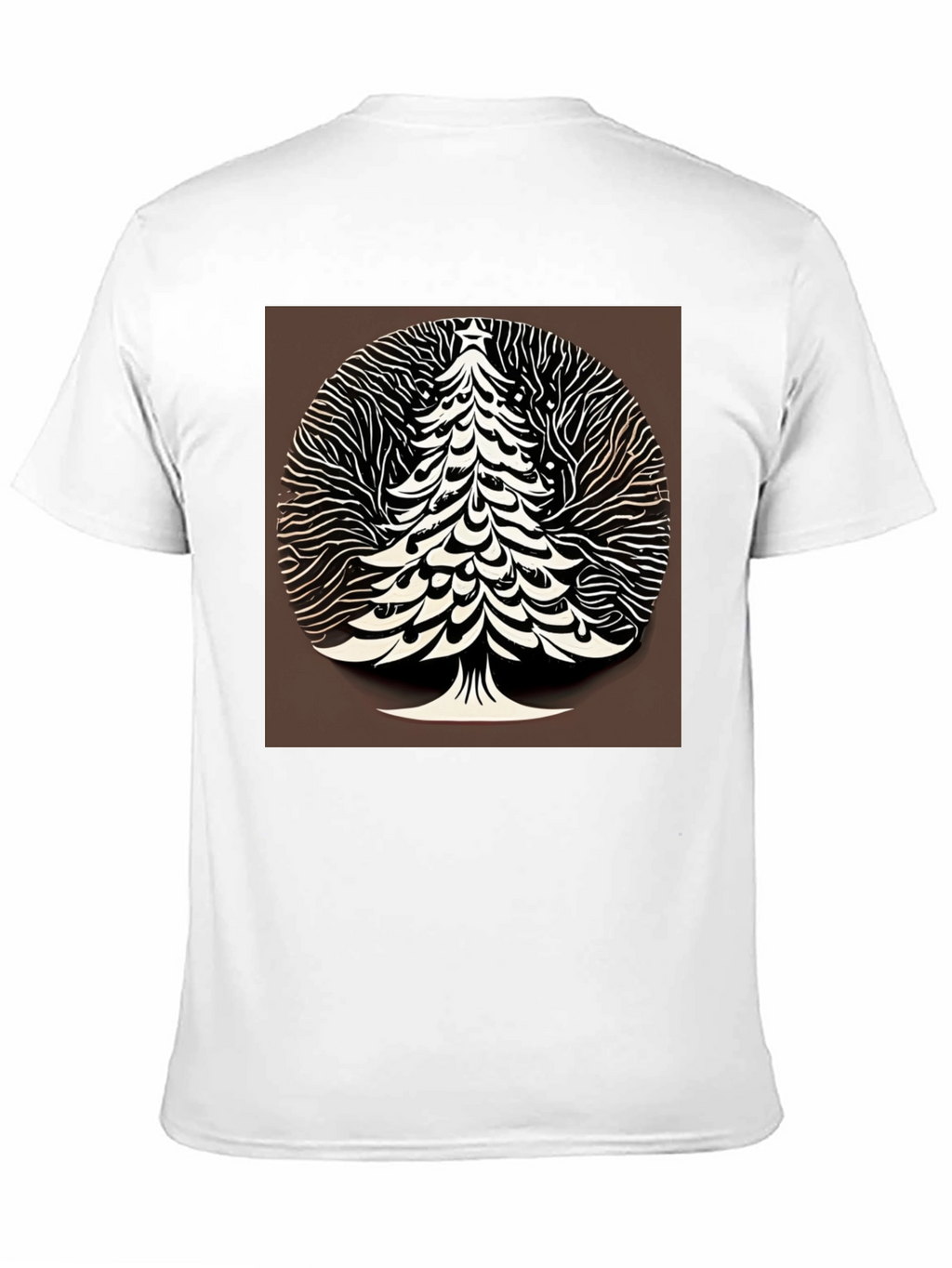 Modern Christmas Tree Graphic Tee - Black