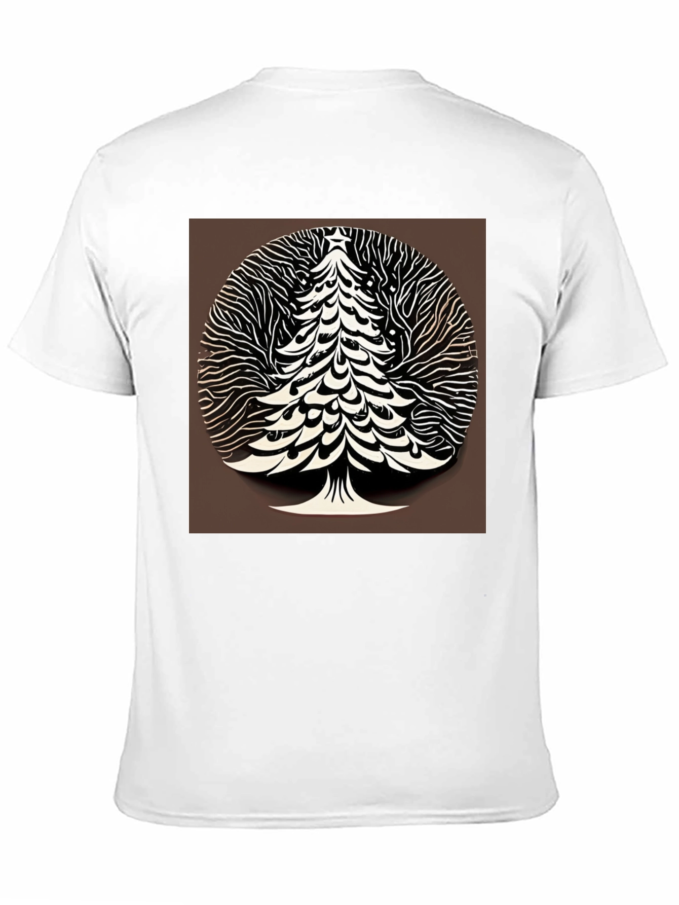 Modern Christmas Tree Graphic Tee - Black