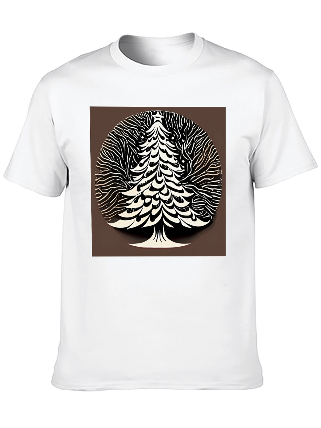 Modern Christmas Tree Graphic Tee - Black