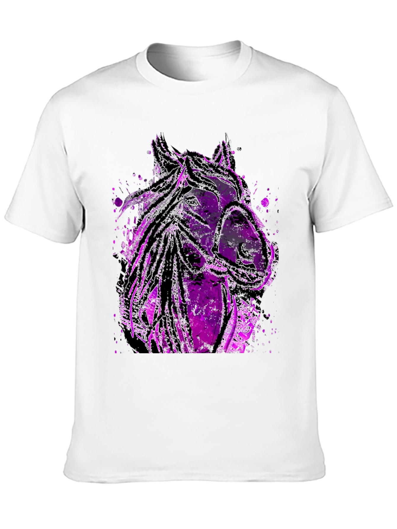 Abstract Horse Graphic Tee - Black