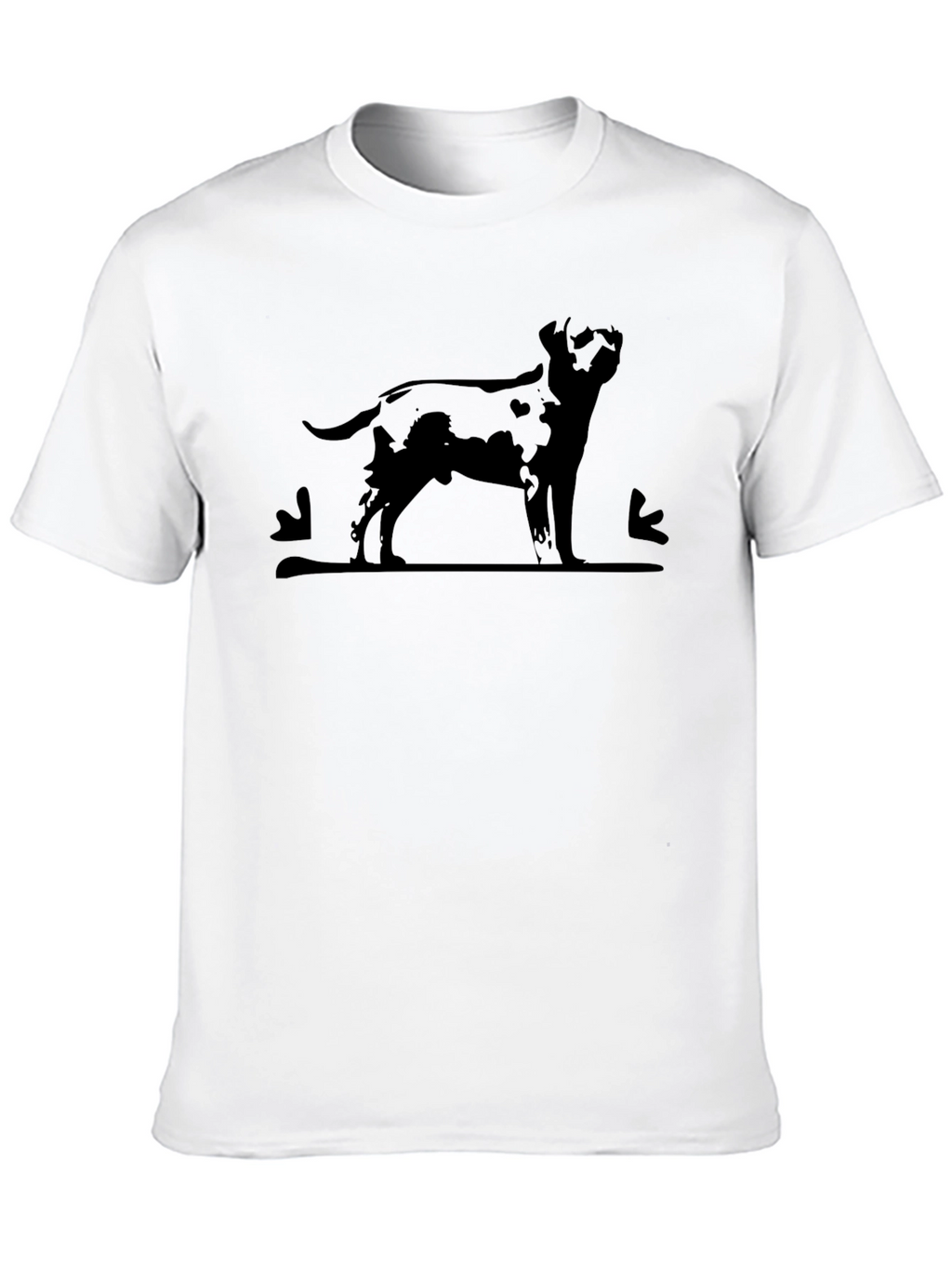Mens Black T-Shirt - Dog Silhouette Print