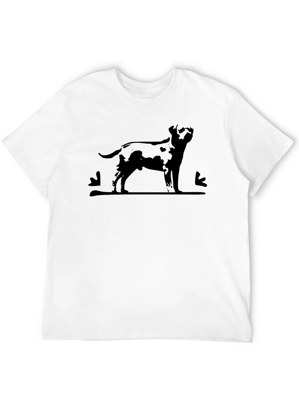 Mens Black T-Shirt - Dog Silhouette Print