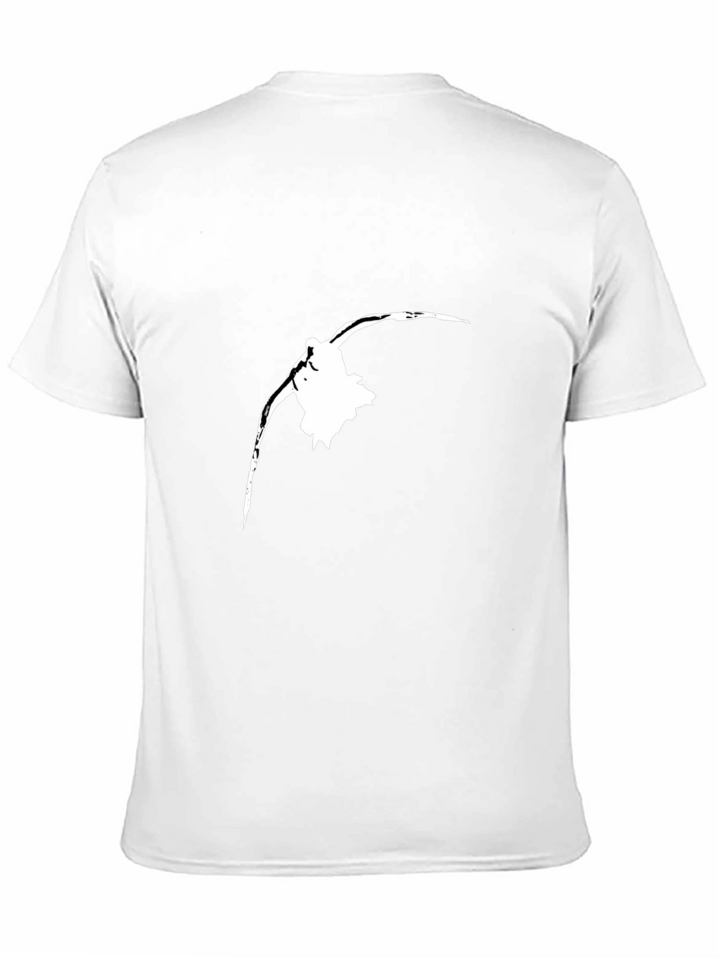 Black T-Shirt with White Bird Silhouette