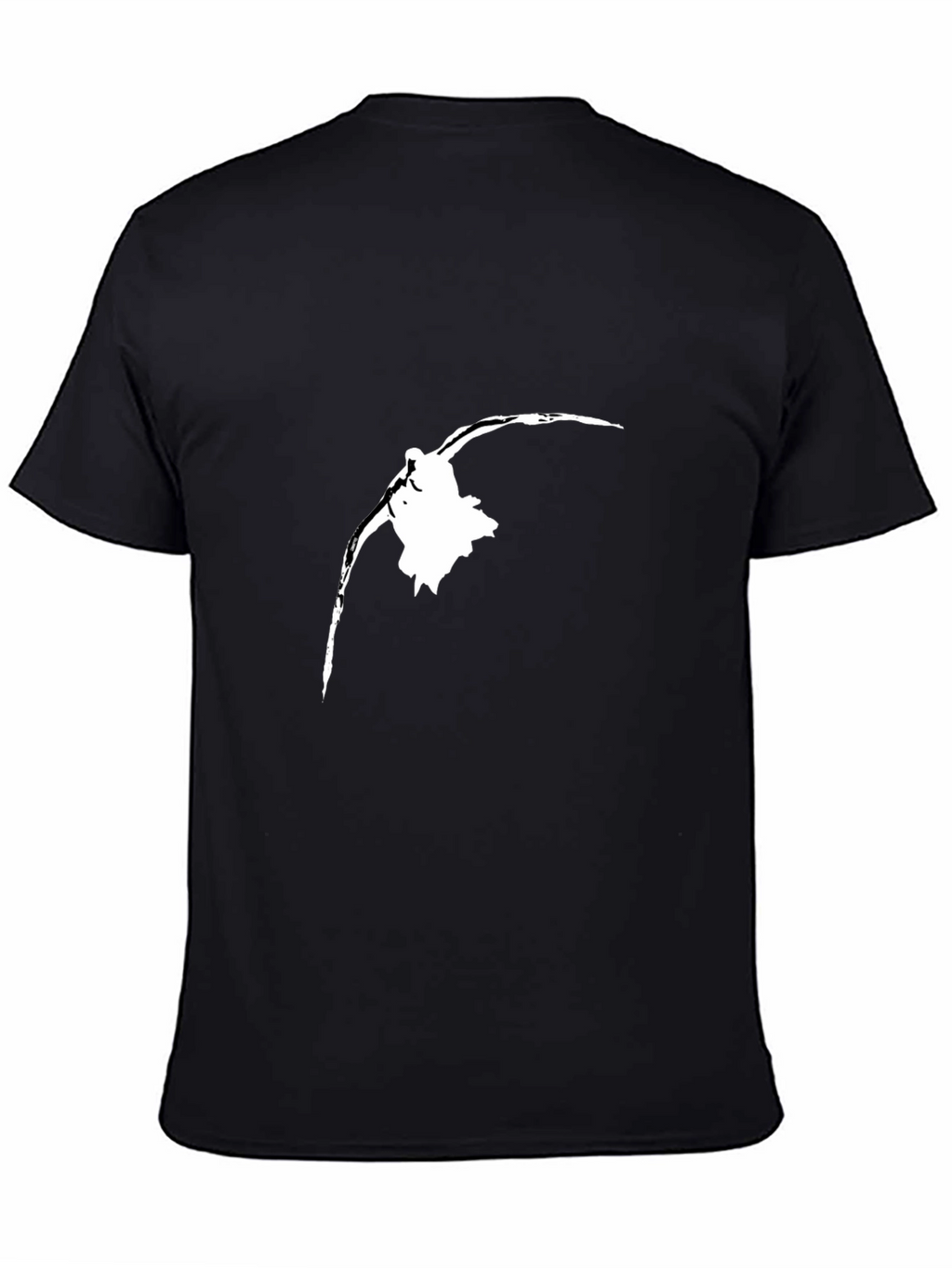 Black T-Shirt with White Bird Silhouette