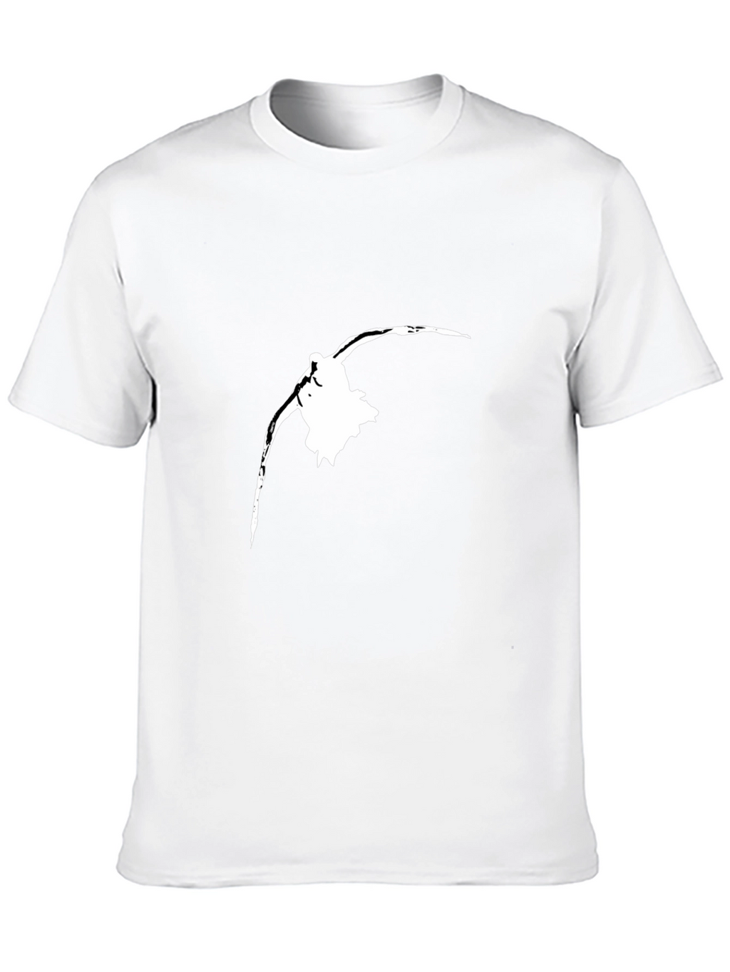 Black T-Shirt with White Bird Silhouette