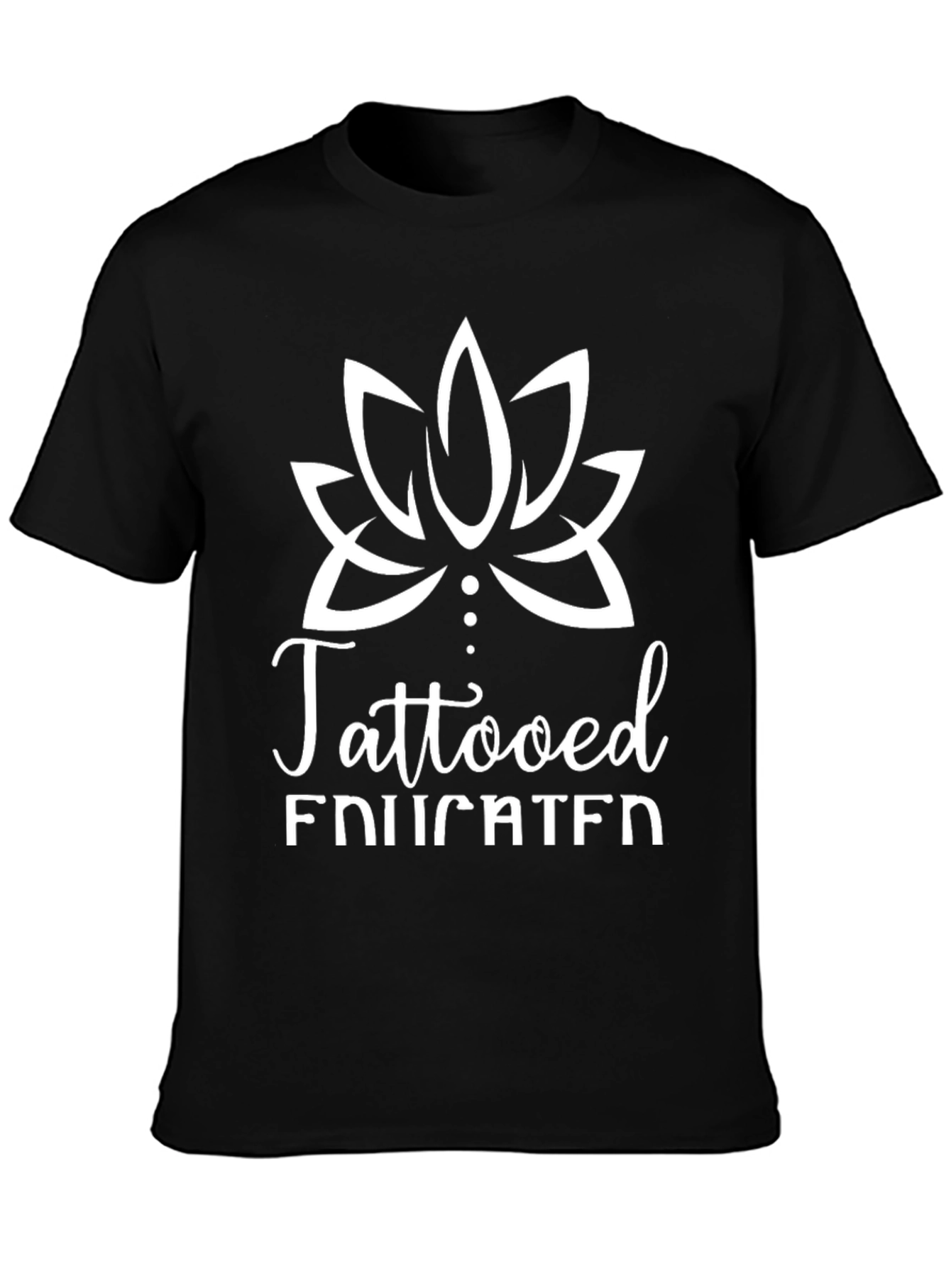 Tattooed Educated Graphic Tee - Black Casual T-Shirt