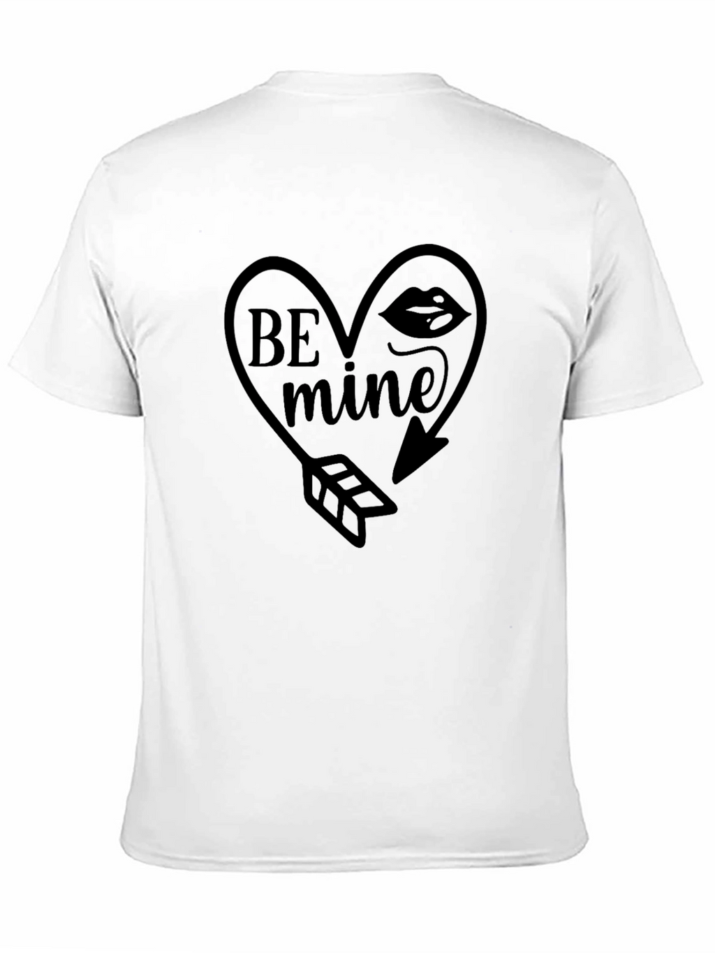 Be Mine Heart Arrow Graphic Black T-Shirt