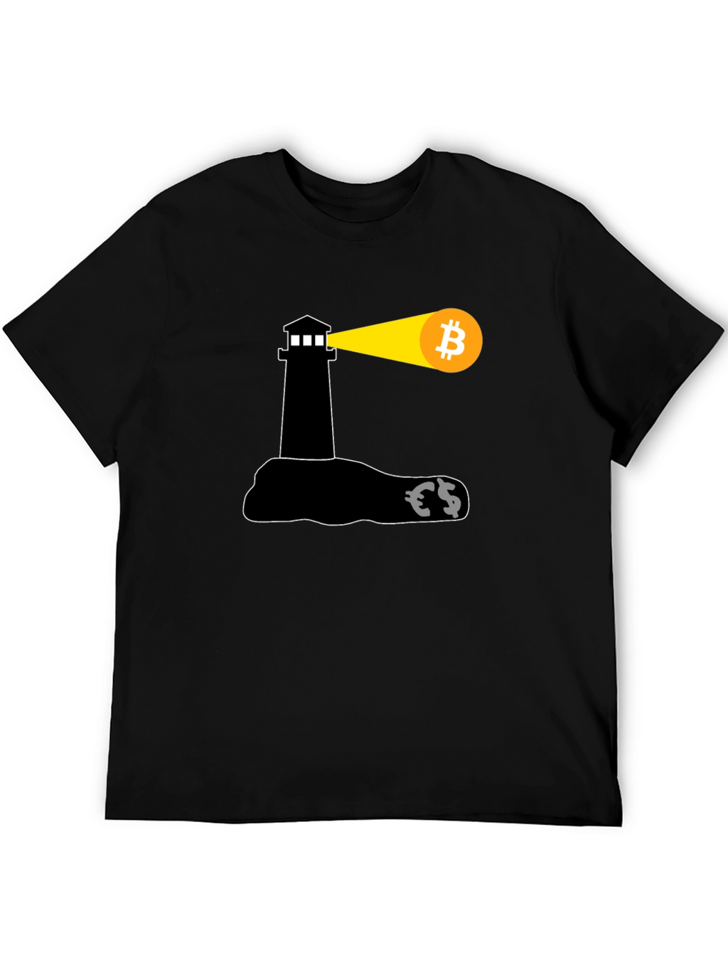 Bitcoin Lighthouse Black T-Shirt