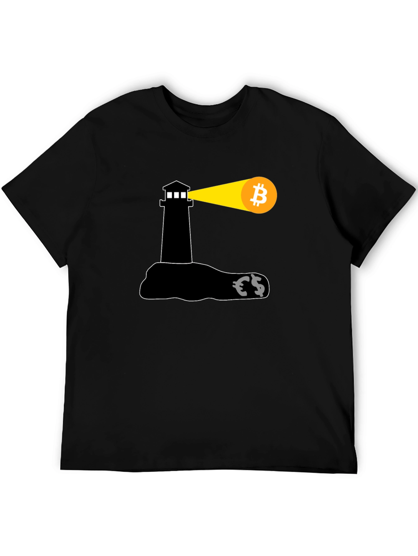 Bitcoin Lighthouse Black T-Shirt