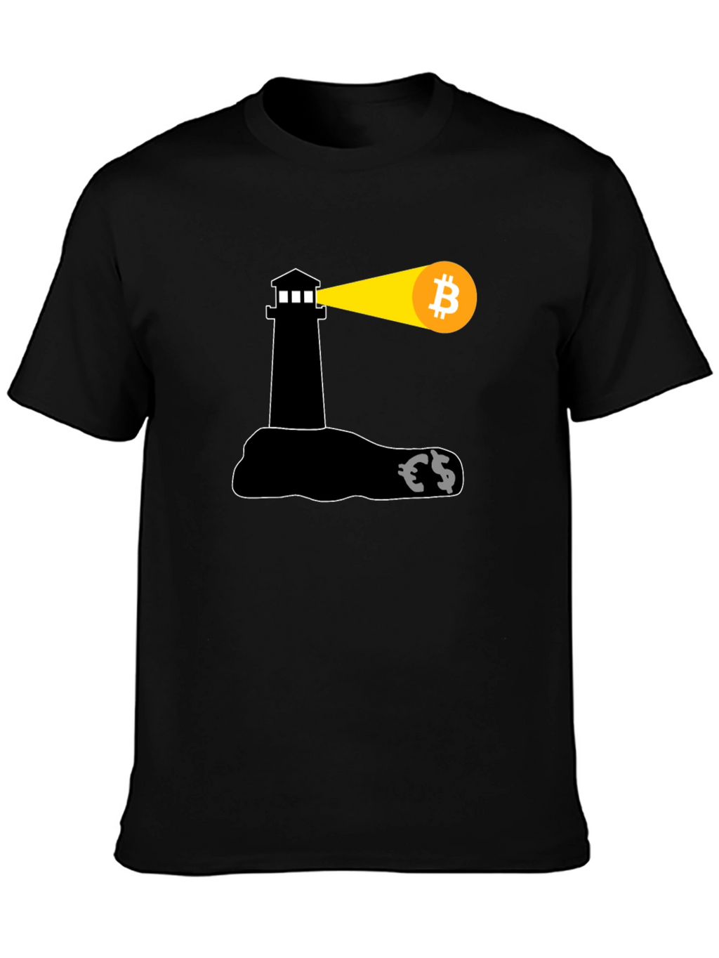Bitcoin Lighthouse Black T-Shirt