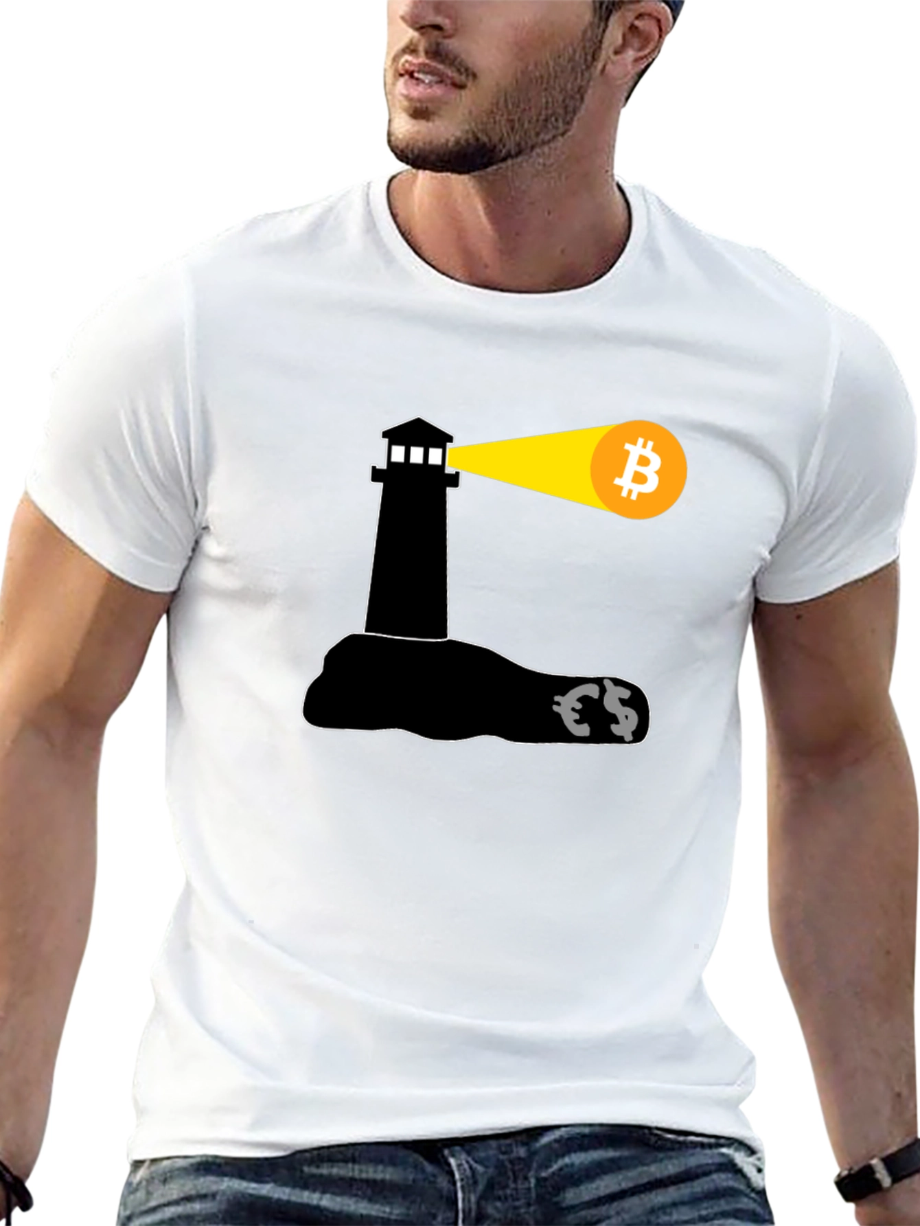 Bitcoin Lighthouse Black T-Shirt