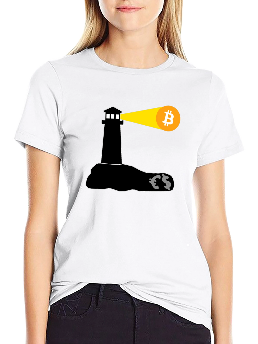 Bitcoin Lighthouse Black T-Shirt
