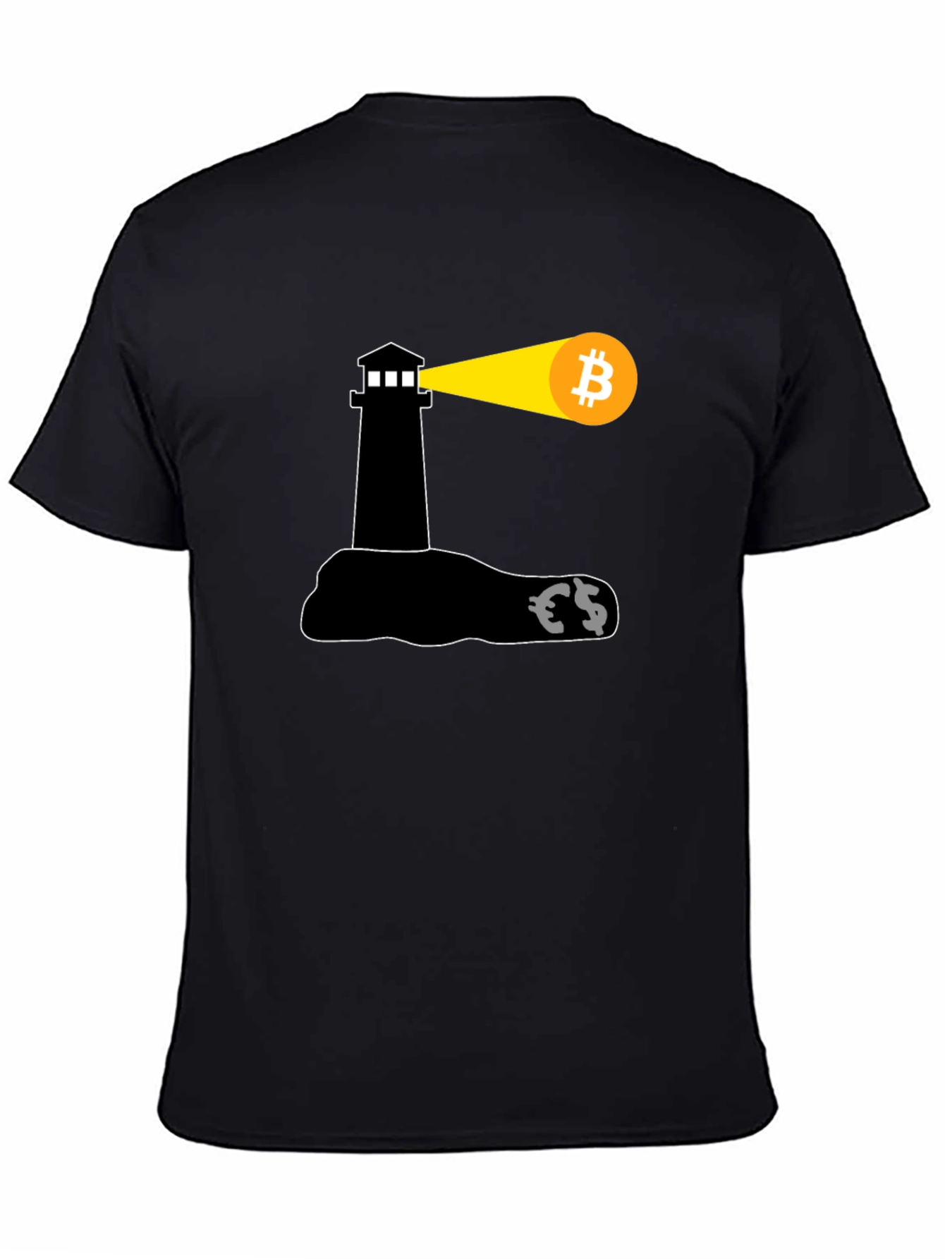 Bitcoin Lighthouse Black T-Shirt