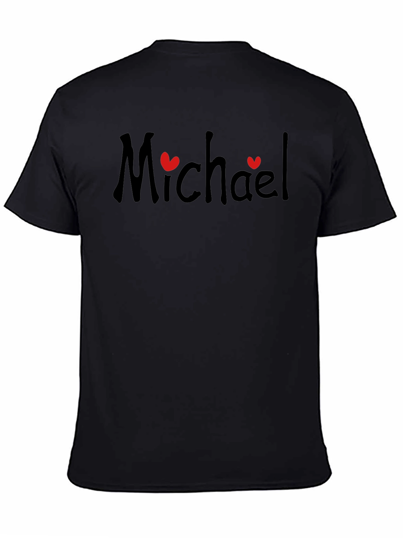 Personalized Michael T-Shirt with Heart Accents - Custom Name Tee