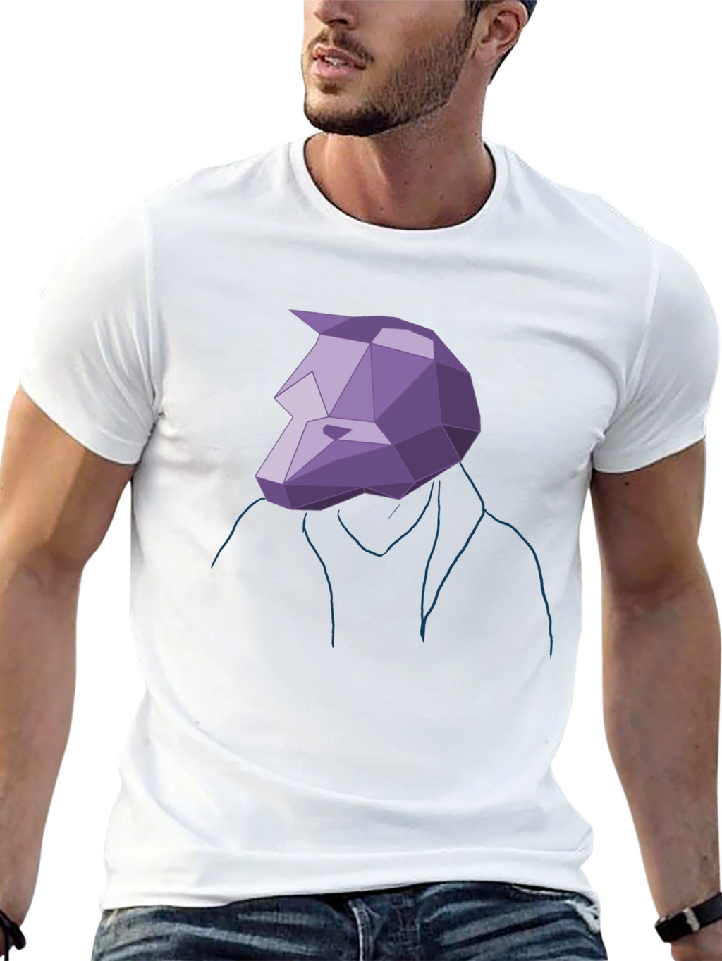Geometric Wolf Graphic T-Shirt - Modern Streetwear