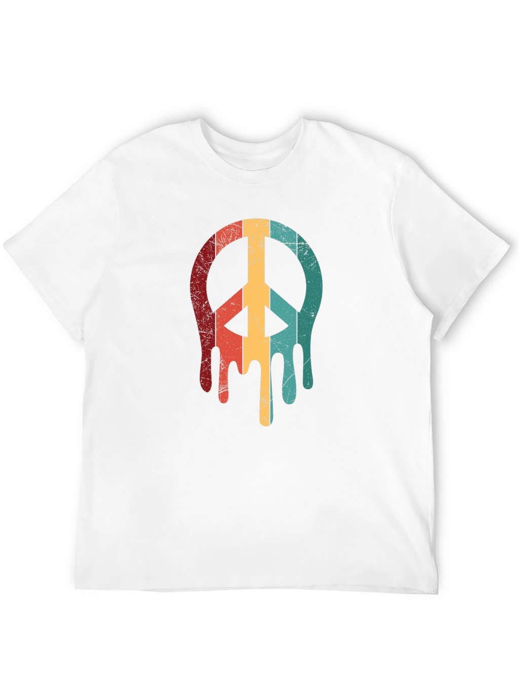 Retro Drip Peace Sign Graphic Tee - Black