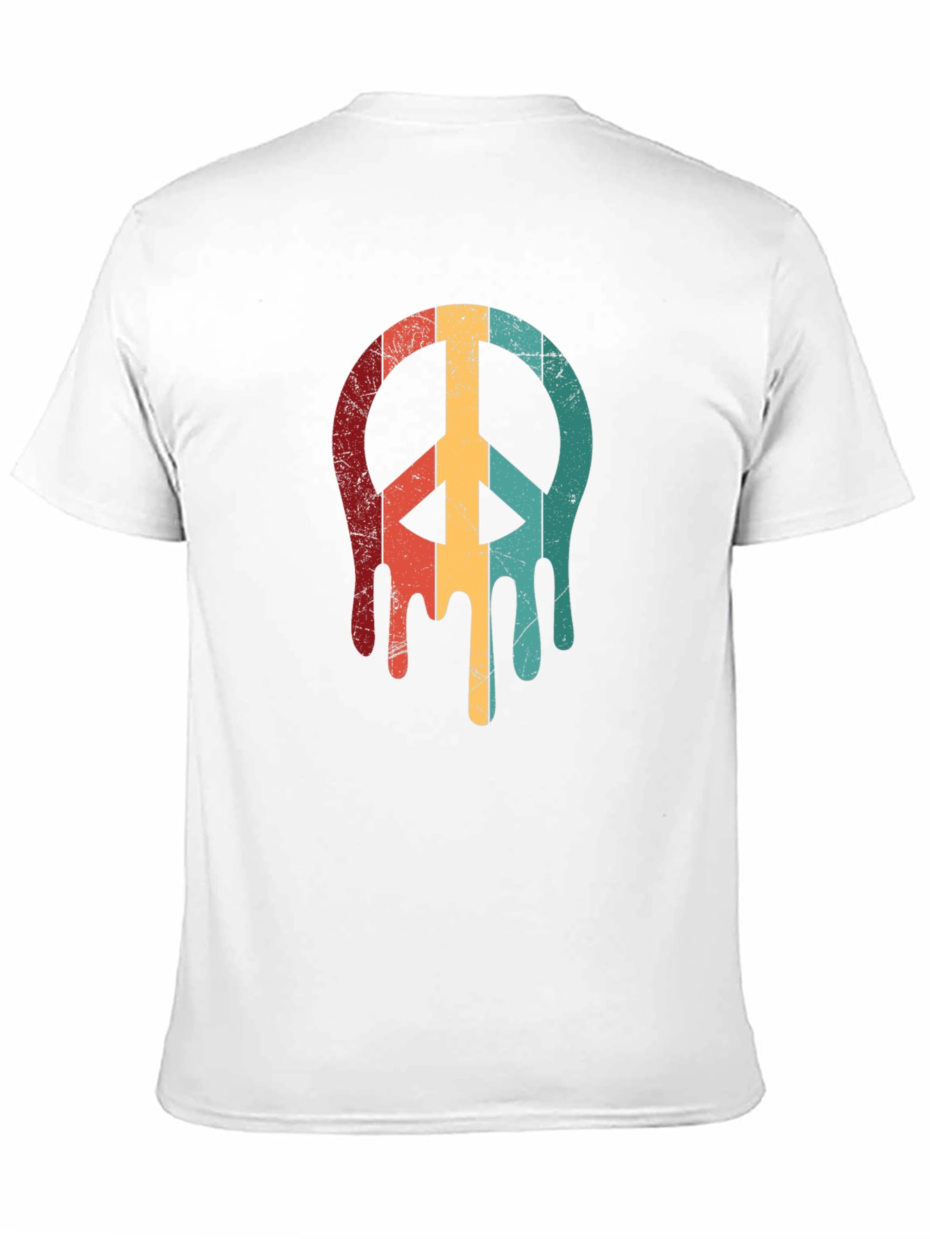 Retro Drip Peace Sign Graphic Tee - Black