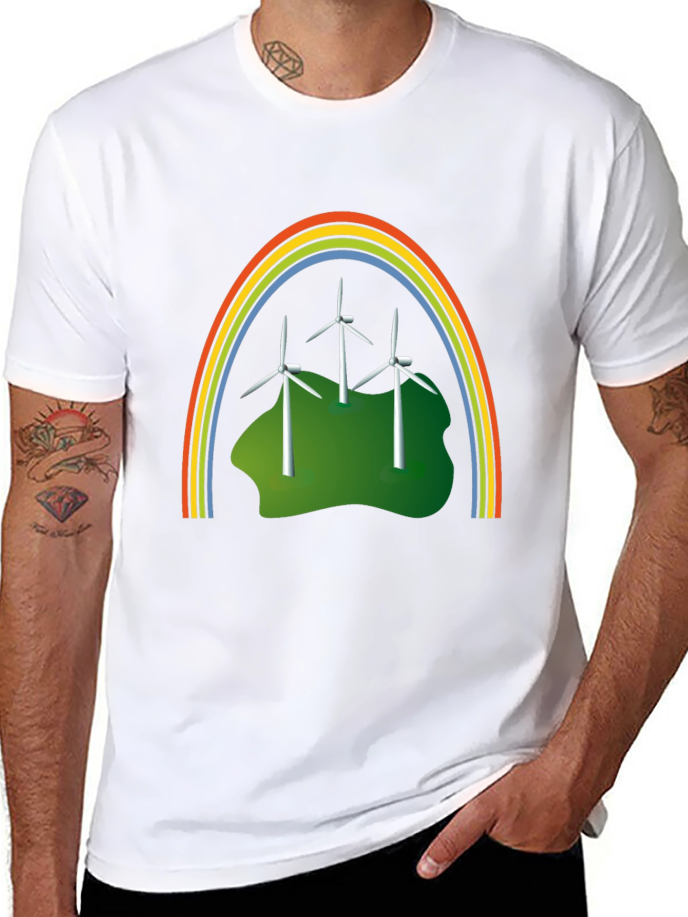 Eco Rainbow Windmills Graphic Tee