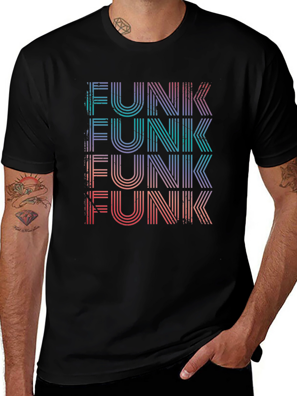 Retro Funk Graphic Tee - Black