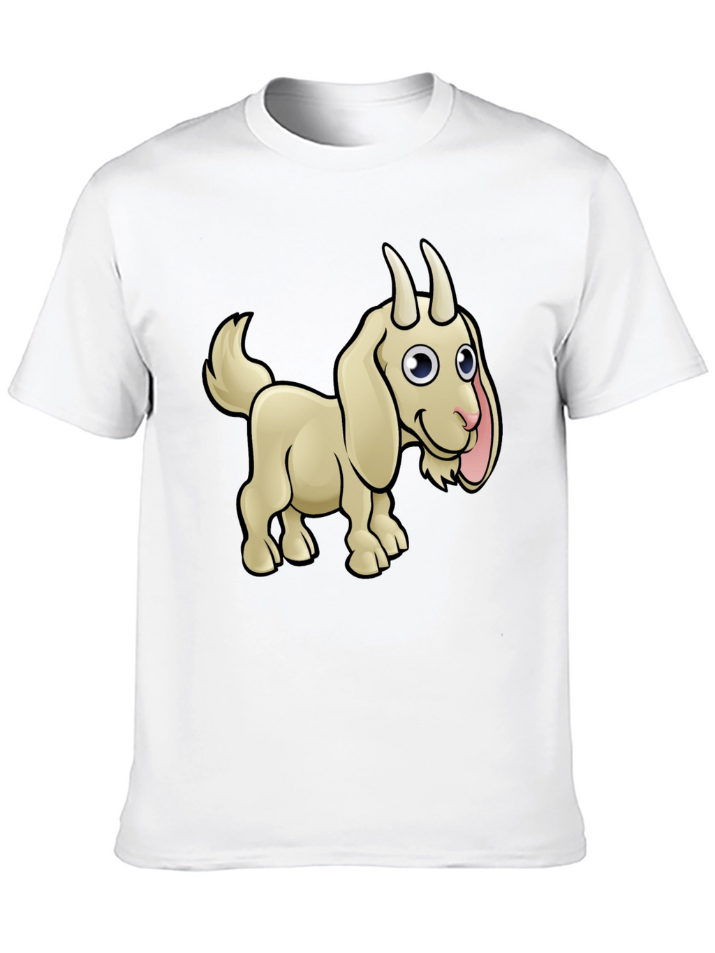 Goat Cartoon Black T-Shirt