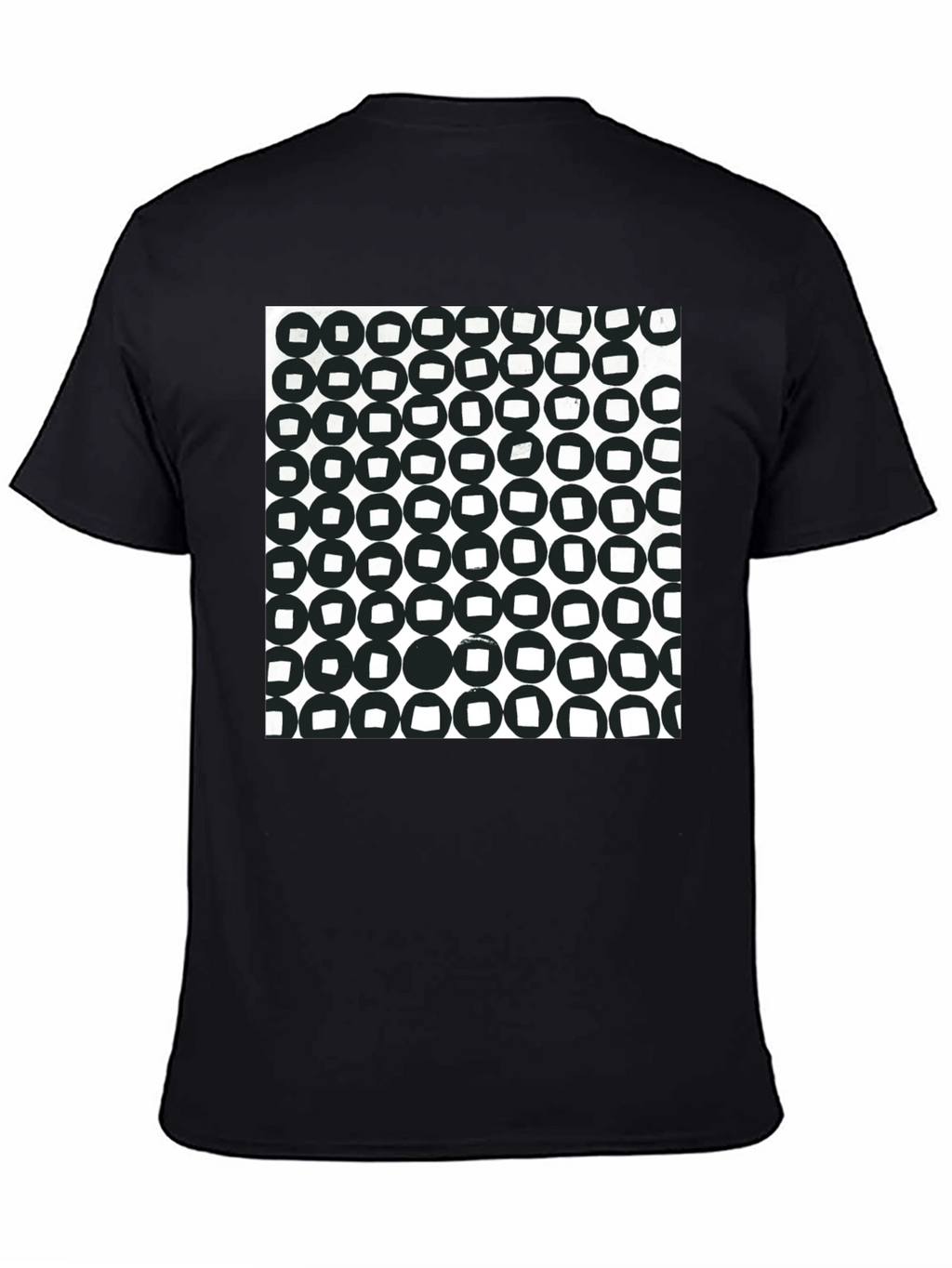 Abstract Circle Pattern Black T-Shirt