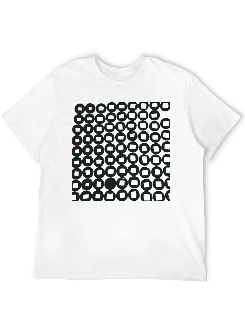 Abstract Circle Pattern Black T-Shirt