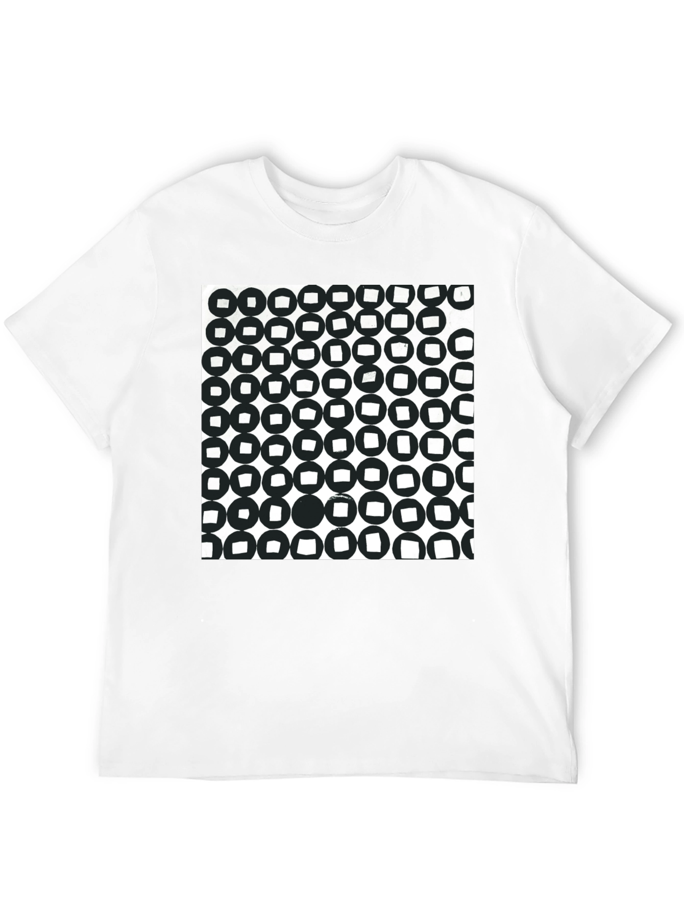 Abstract Circle Pattern Black T-Shirt