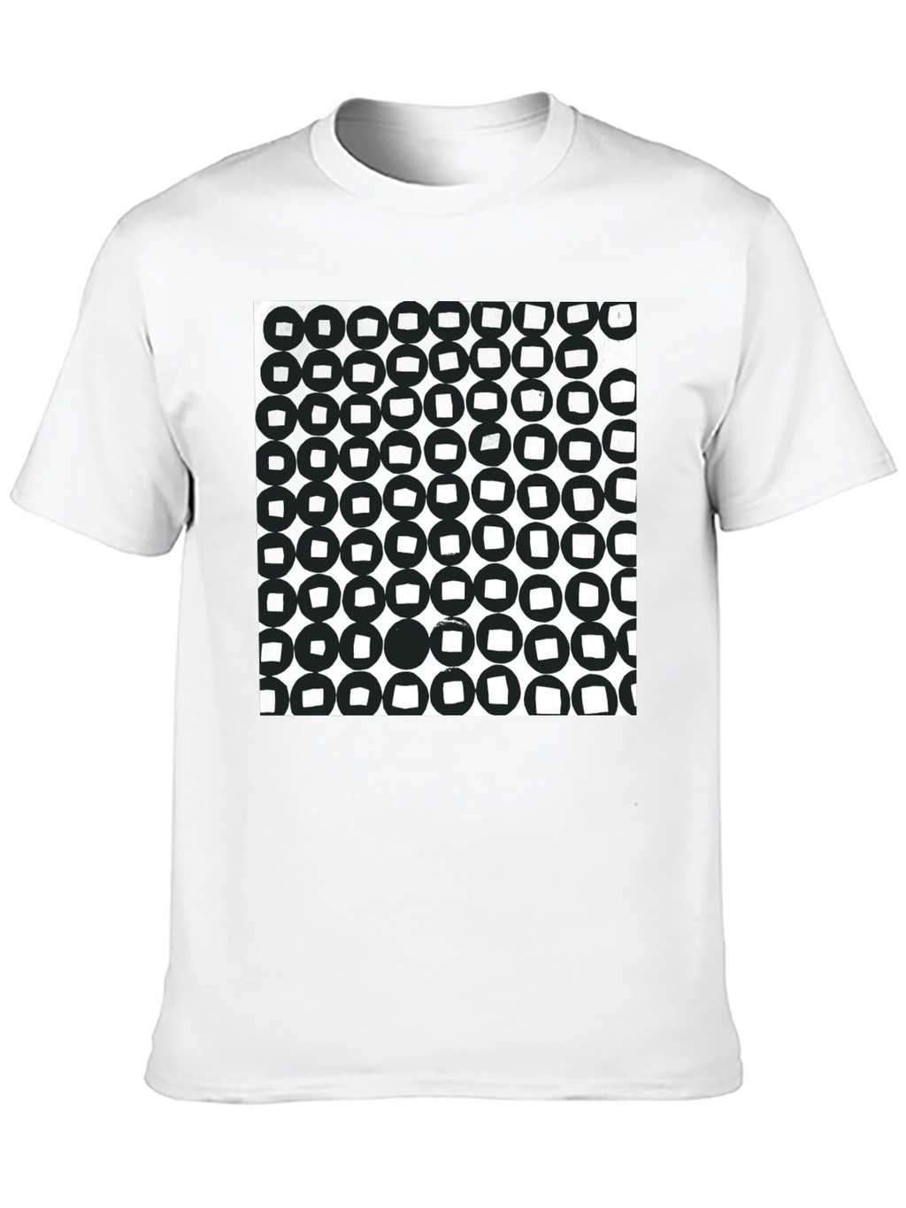 Abstract Circle Pattern Black T-Shirt