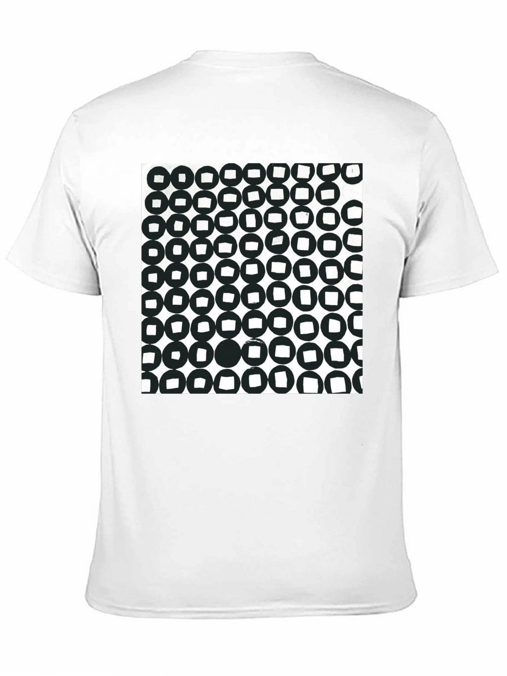 Abstract Circle Pattern Black T-Shirt